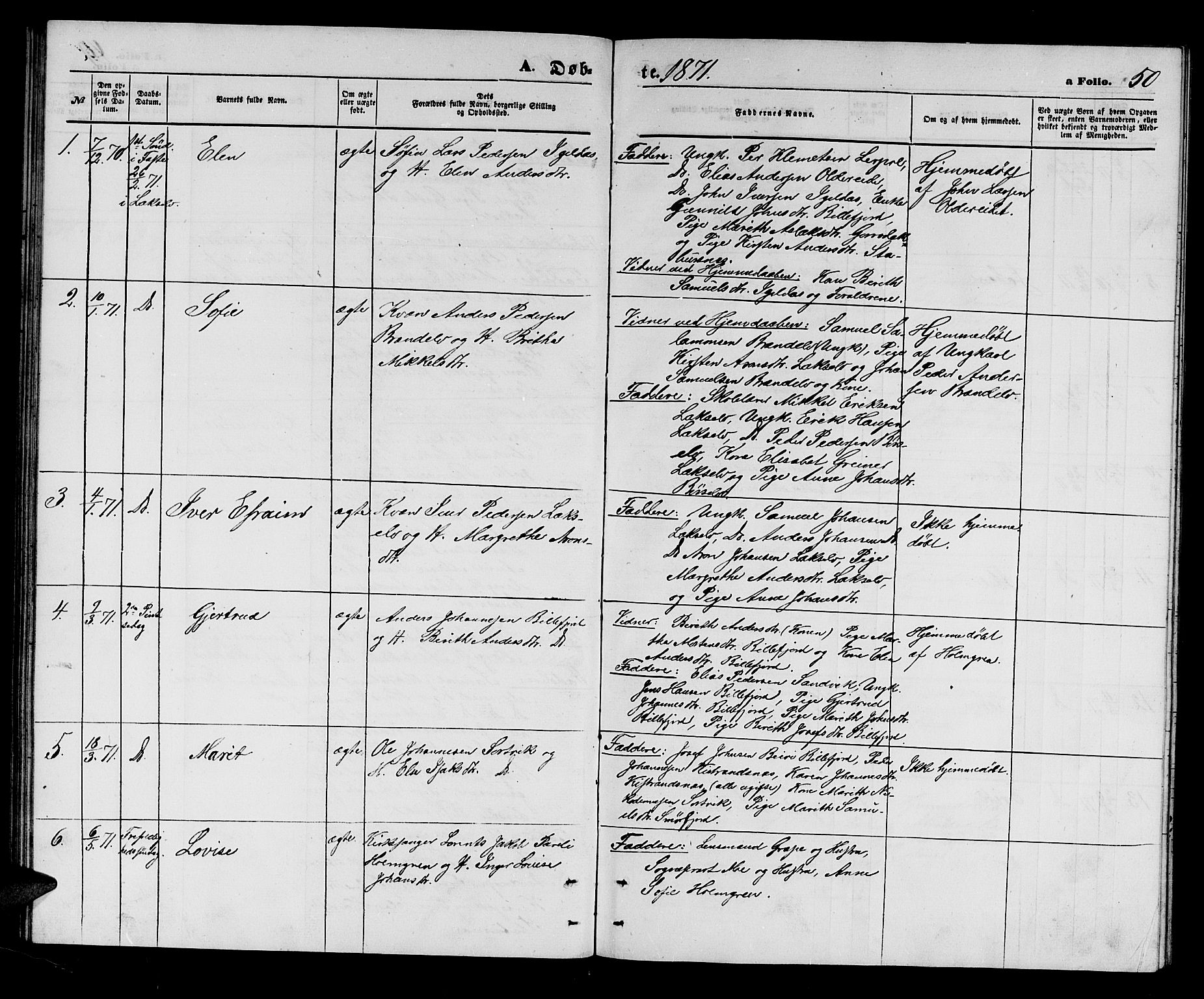 Kistrand/Porsanger sokneprestembete, SATØ/S-1351/H/Hb/L0002.klokk: Parish register (copy) no. 2, 1862-1873, p. 50