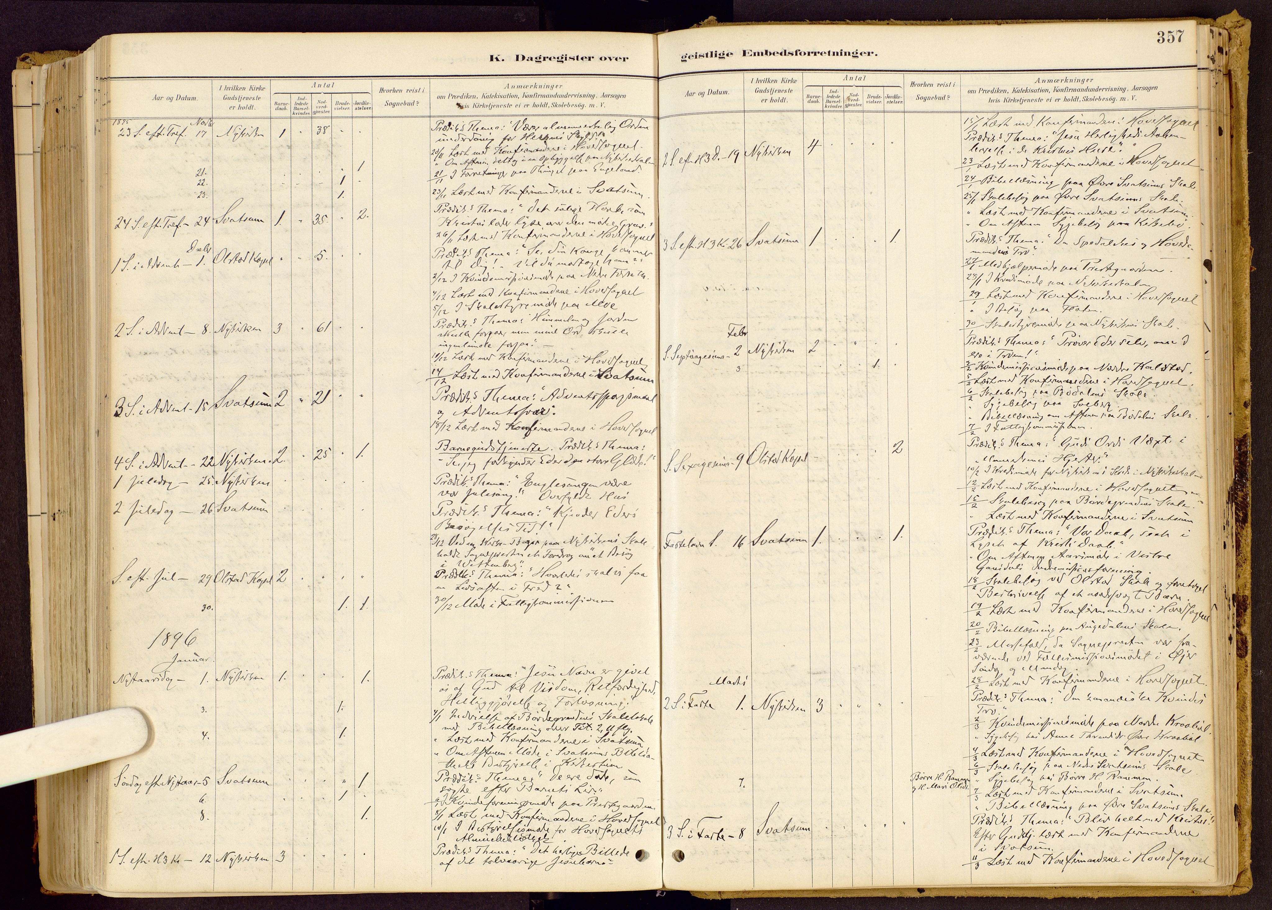 Vestre Gausdal prestekontor, SAH/PREST-094/H/Ha/Haa/L0001: Parish register (official) no. 1, 1887-1914, p. 357