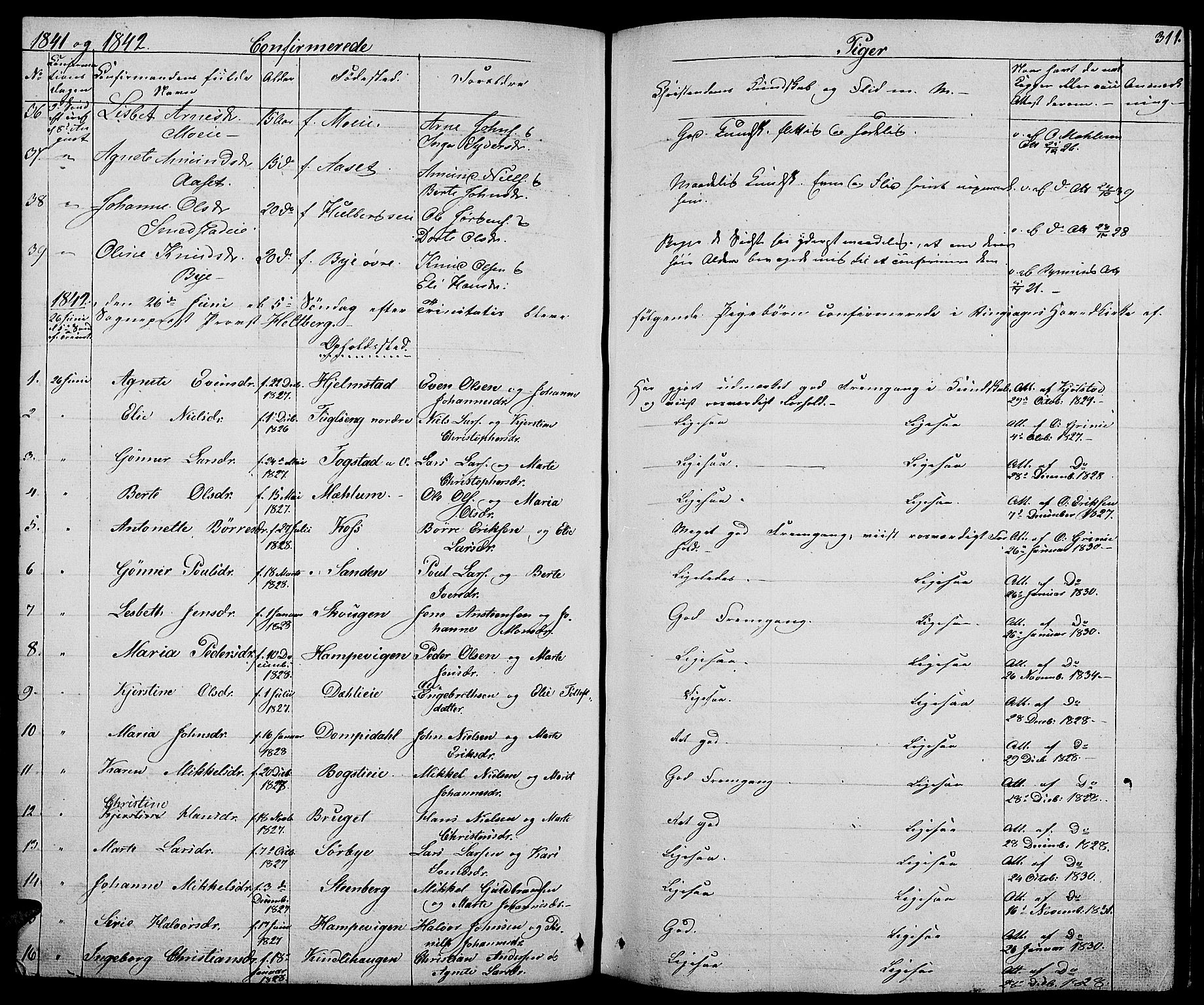 Ringsaker prestekontor, AV/SAH-PREST-014/L/La/L0005: Parish register (copy) no. 5, 1839-1850, p. 311