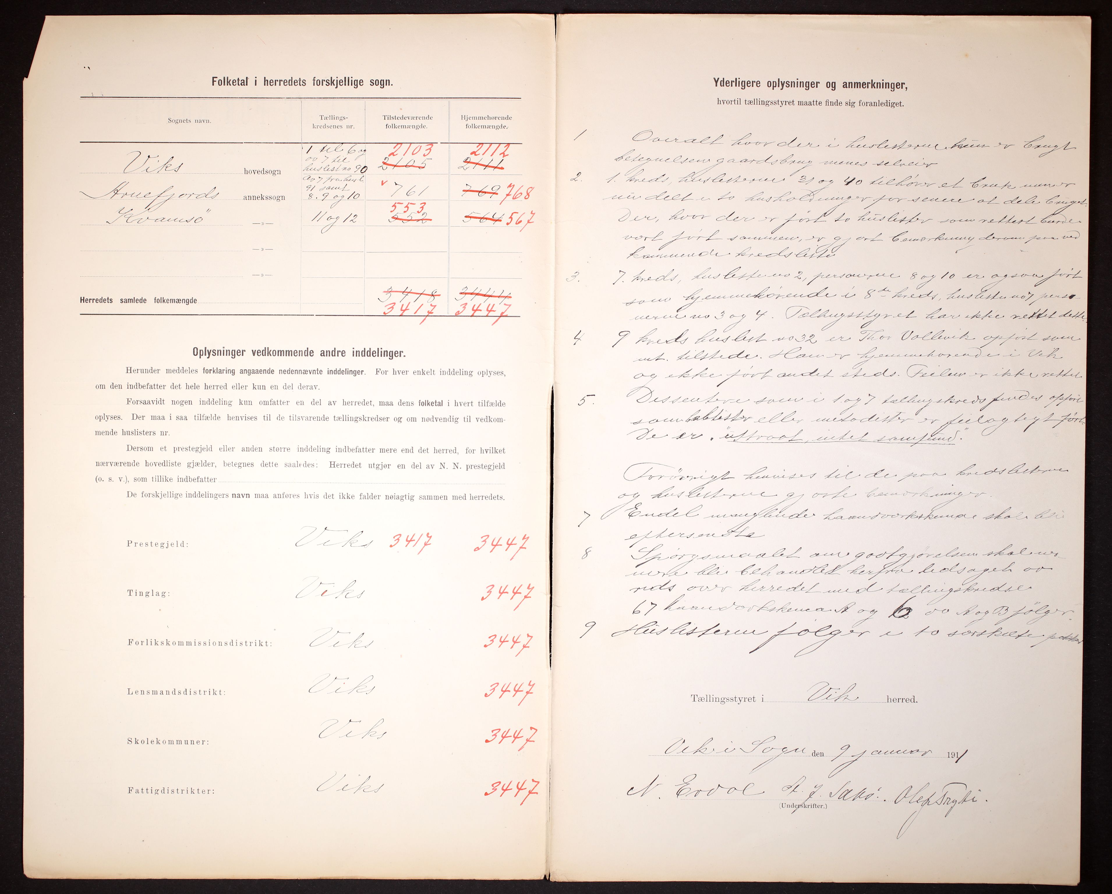 RA, 1910 census for Vik, 1910, p. 3