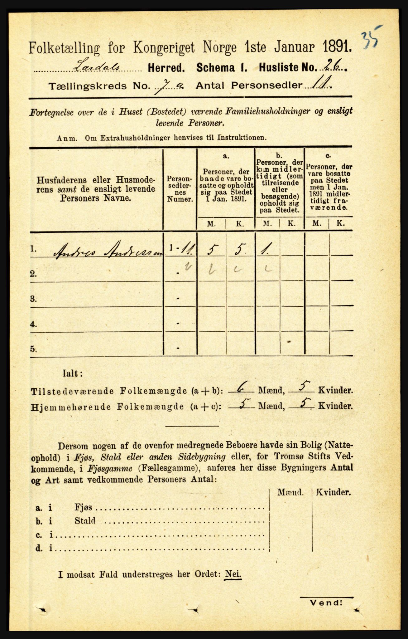 RA, 1891 census for 1422 Lærdal, 1891, p. 774