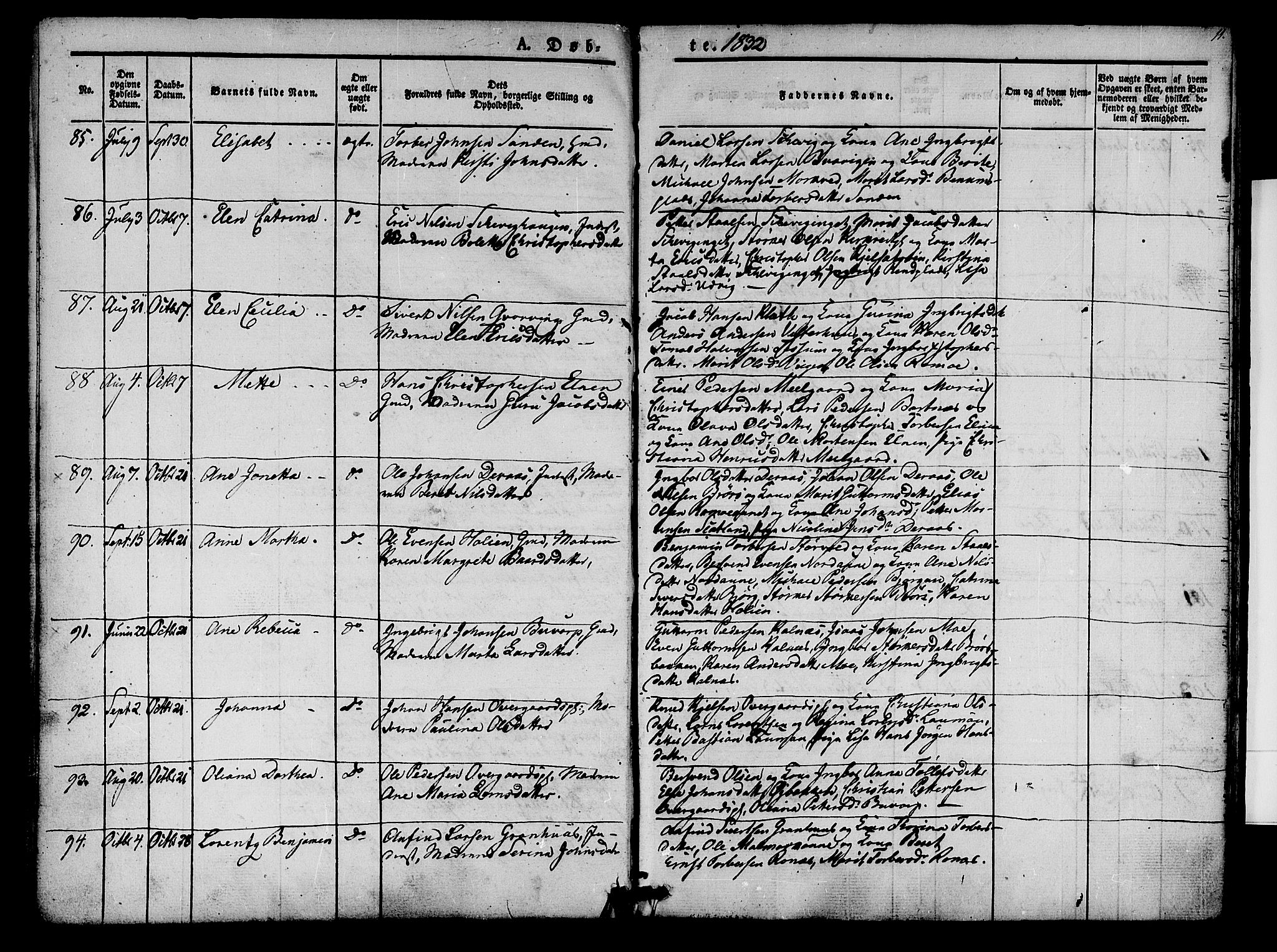 Ministerialprotokoller, klokkerbøker og fødselsregistre - Nord-Trøndelag, SAT/A-1458/741/L0391: Parish register (official) no. 741A05, 1831-1836, p. 11