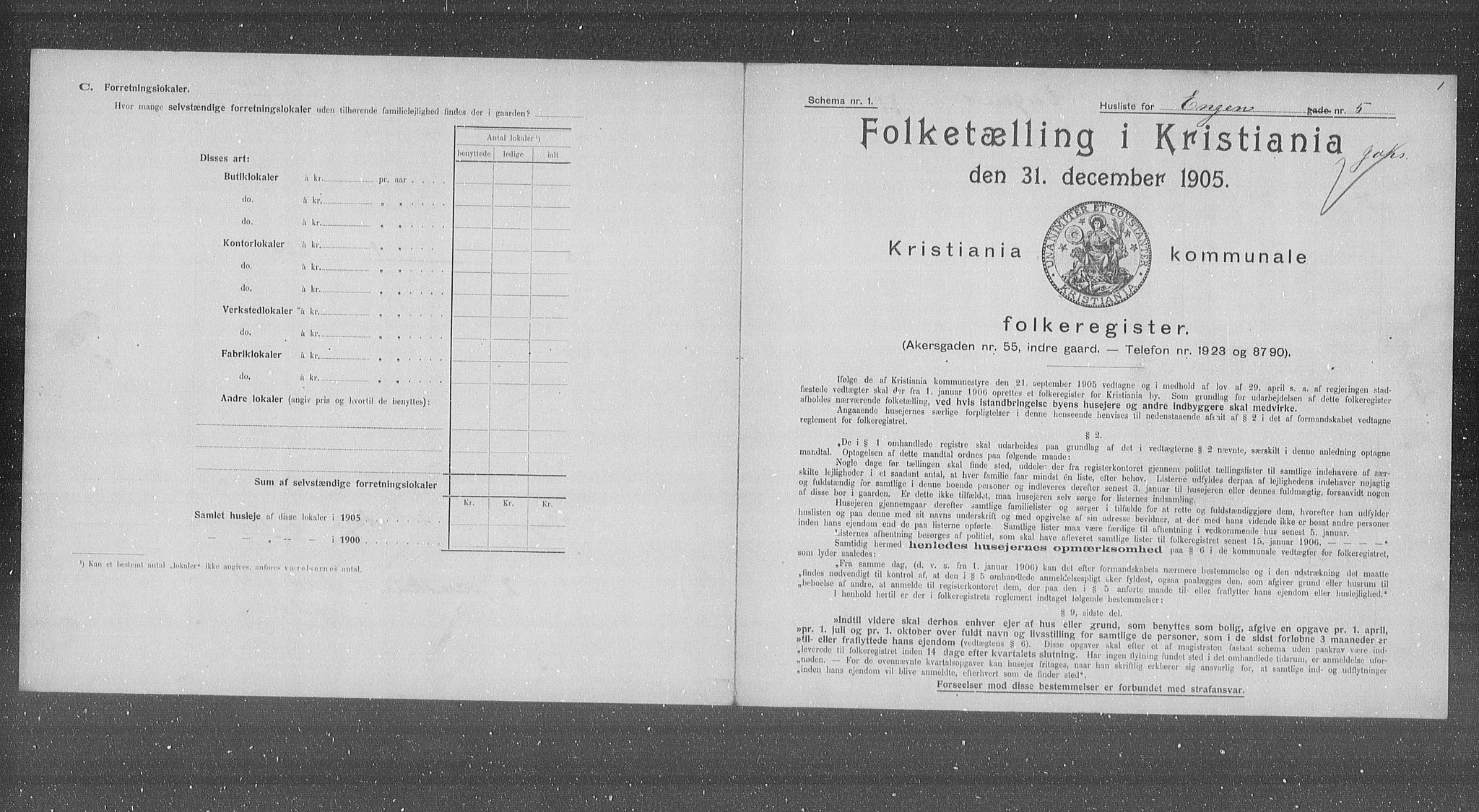 OBA, Municipal Census 1905 for Kristiania, 1905, p. 10981