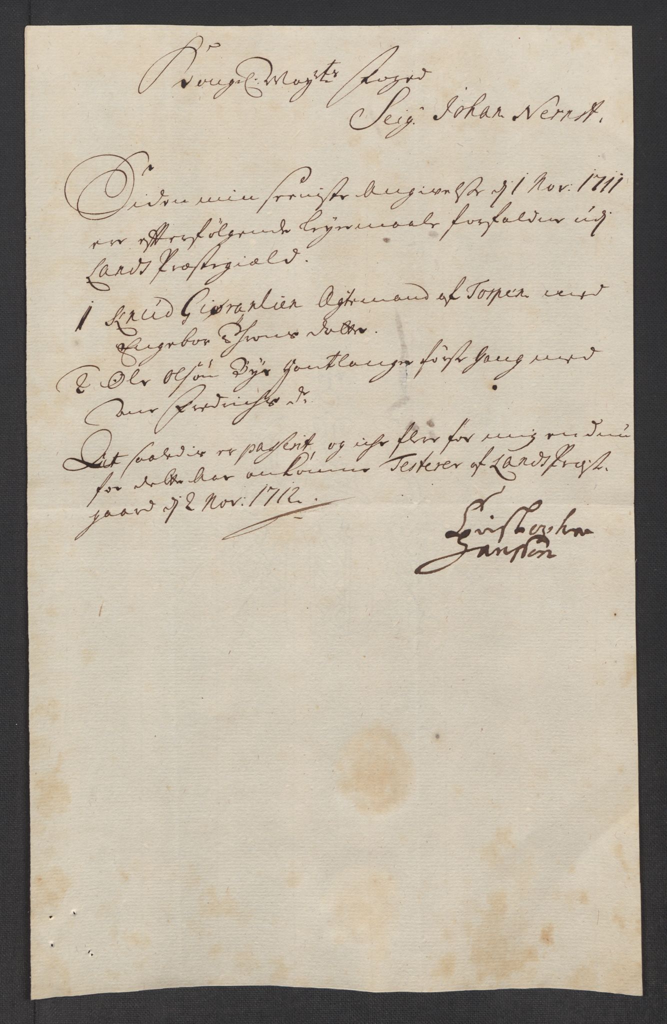Rentekammeret inntil 1814, Reviderte regnskaper, Fogderegnskap, AV/RA-EA-4092/R18/L1309: Fogderegnskap Hadeland, Toten og Valdres, 1712, p. 282