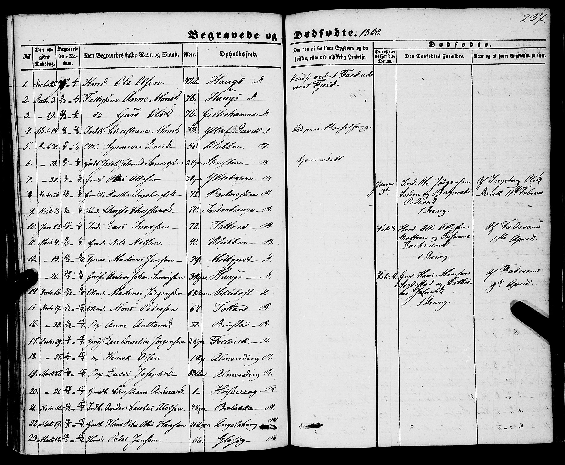 Davik sokneprestembete, SAB/A-79701/H/Haa/Haaa/L0005: Parish register (official) no. A 5, 1850-1866, p. 237