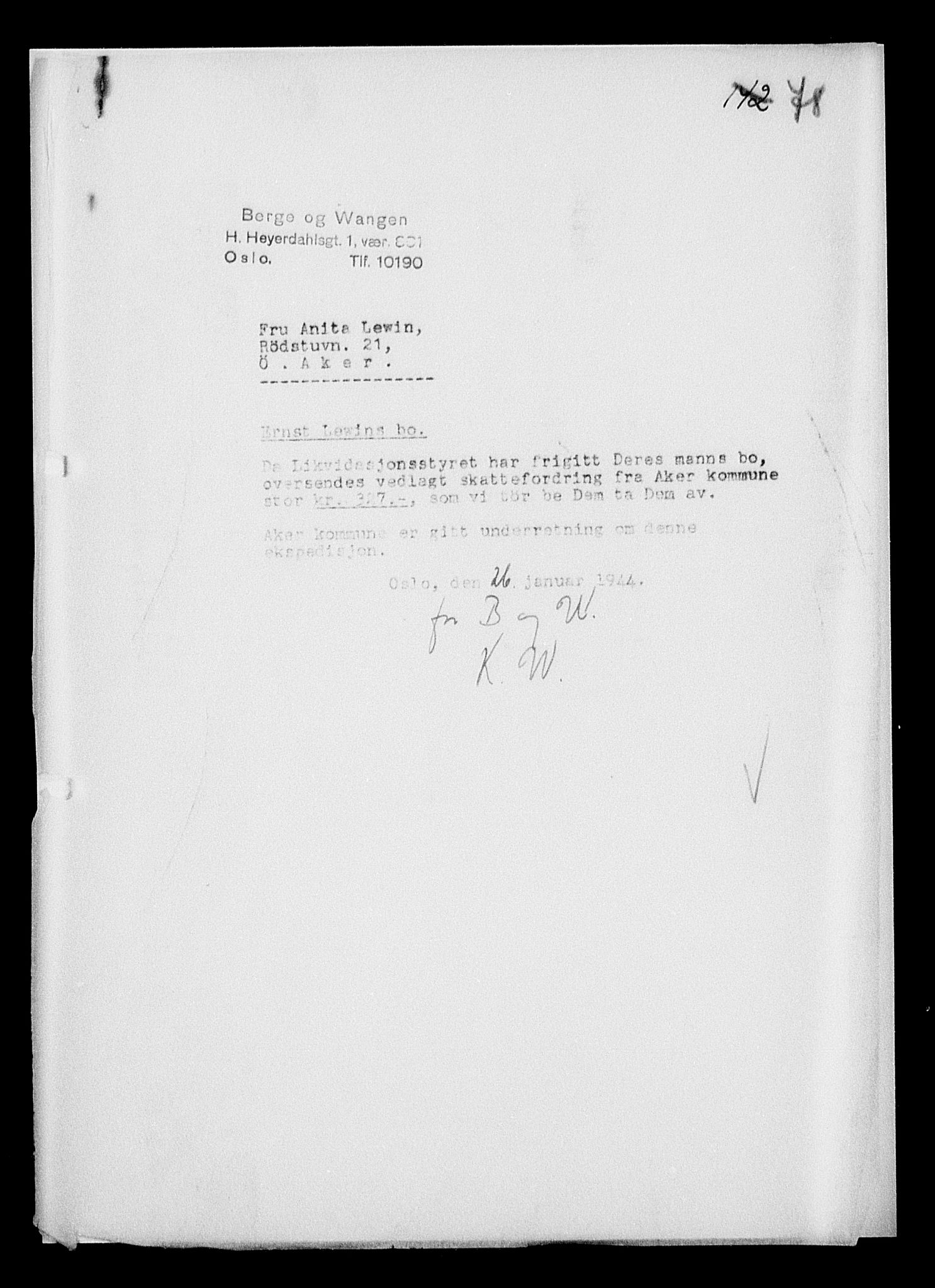 Justisdepartementet, Tilbakeføringskontoret for inndratte formuer, AV/RA-S-1564/H/Hc/Hcc/L0957: --, 1945-1947, p. 153