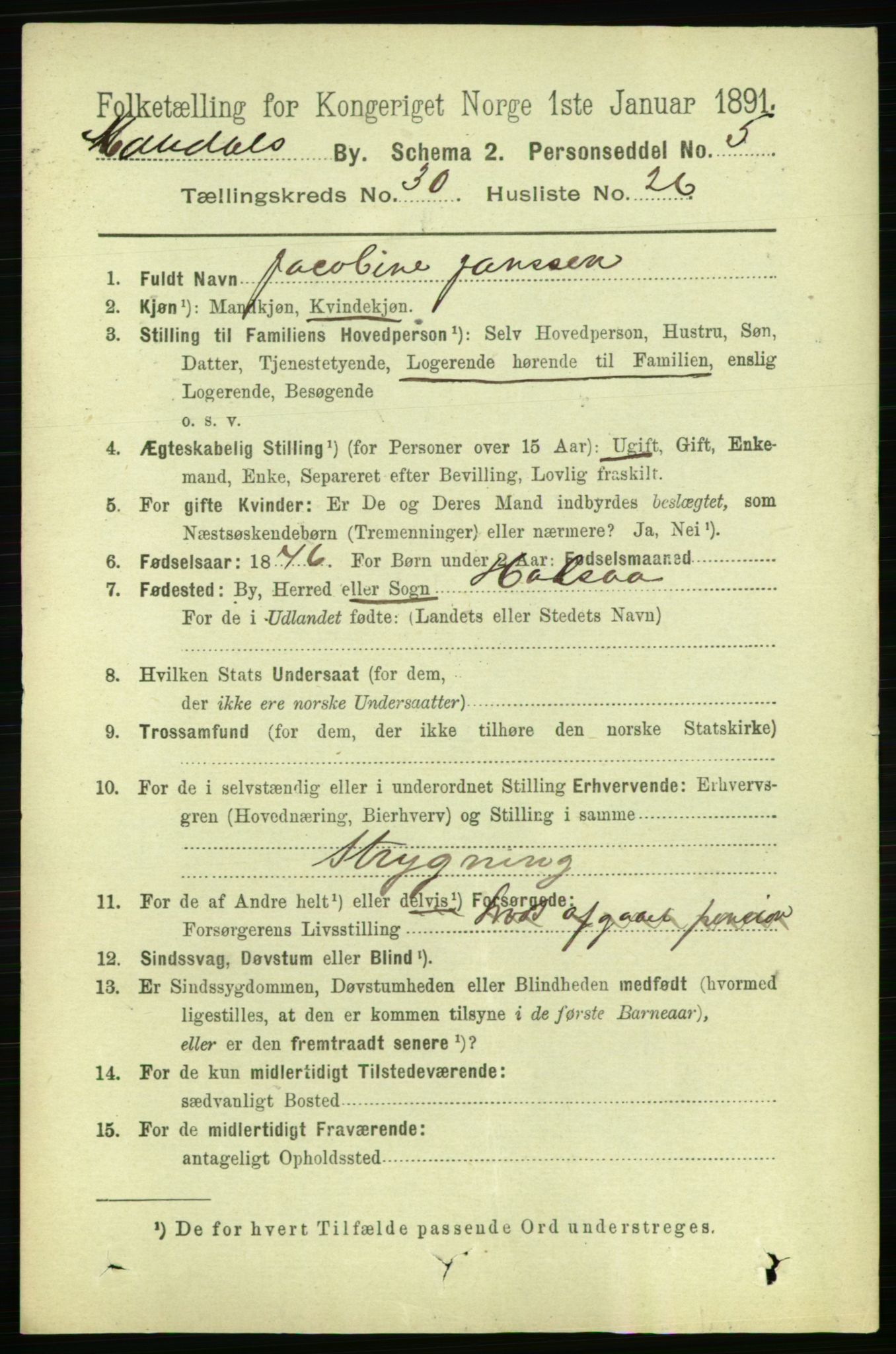 RA, 1891 census for 1002 Mandal, 1891, p. 5375