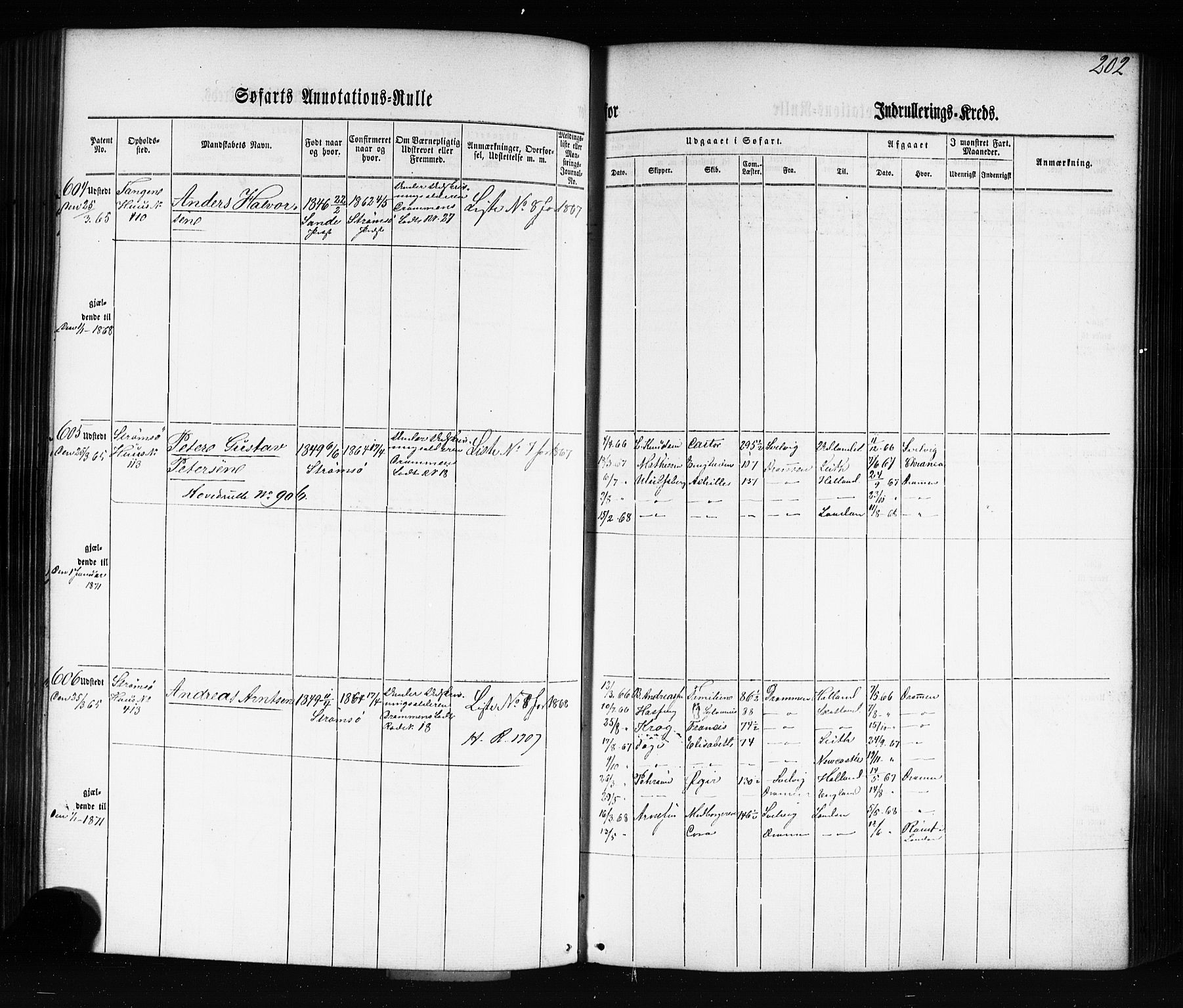 Drammen innrulleringsdistrikt, AV/SAKO-A-781/F/Fb/L0002: Annotasjonsrulle, 1860-1868, p. 214