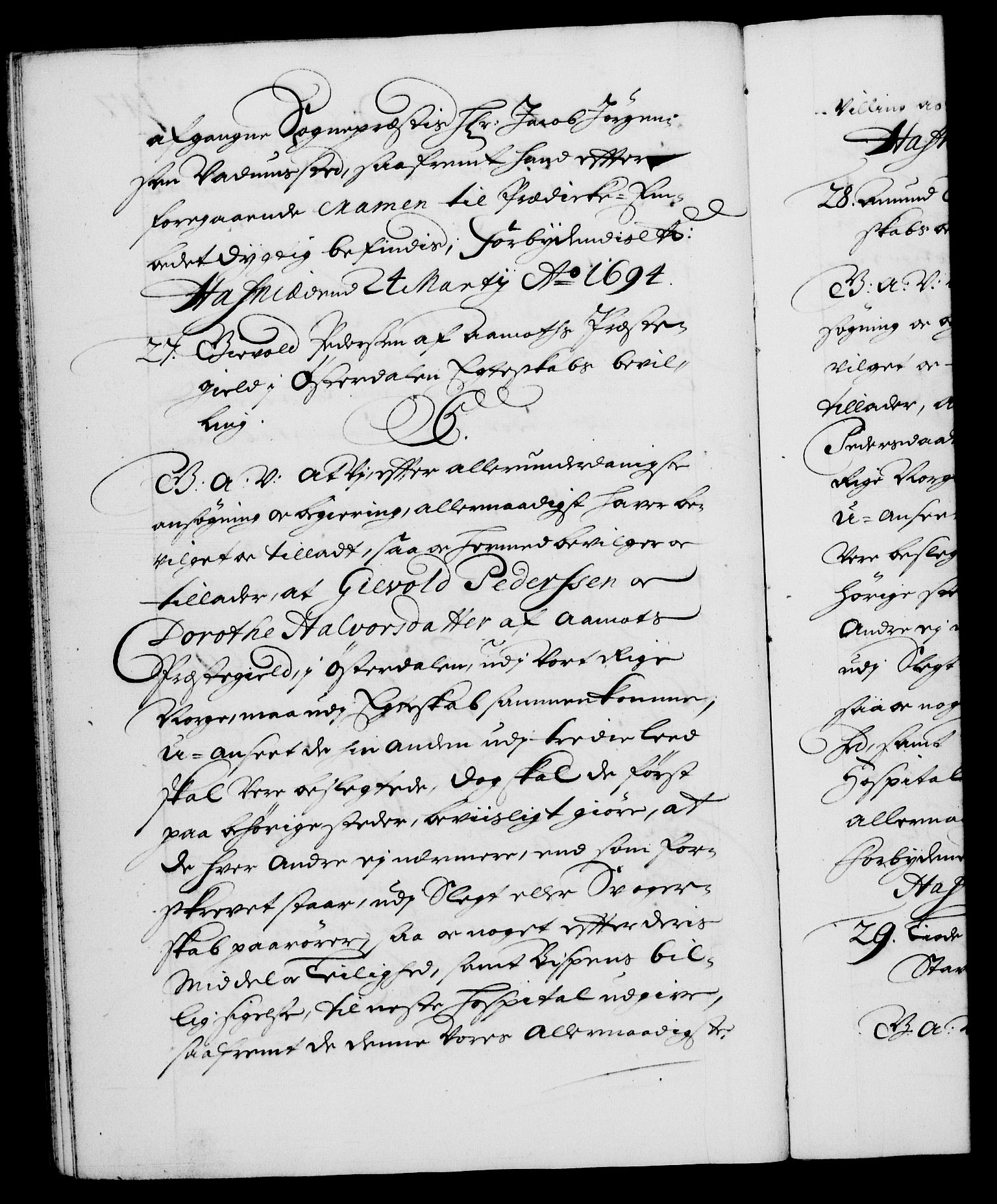 Danske Kanselli 1572-1799, AV/RA-EA-3023/F/Fc/Fca/Fcaa/L0016: Norske registre (mikrofilm), 1692-1697, p. 147b