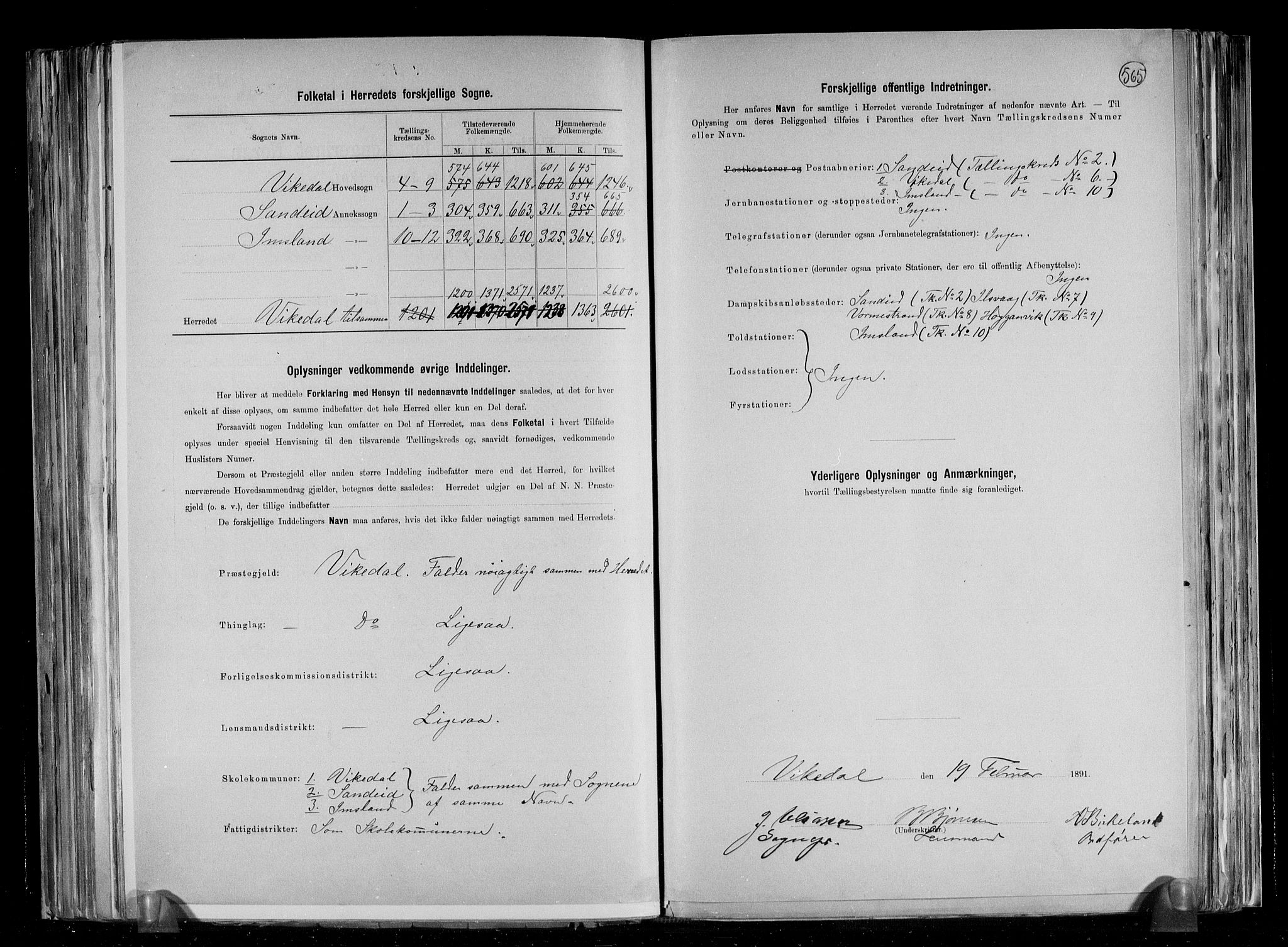 RA, 1891 census for 1157 Vikedal, 1891, p. 3