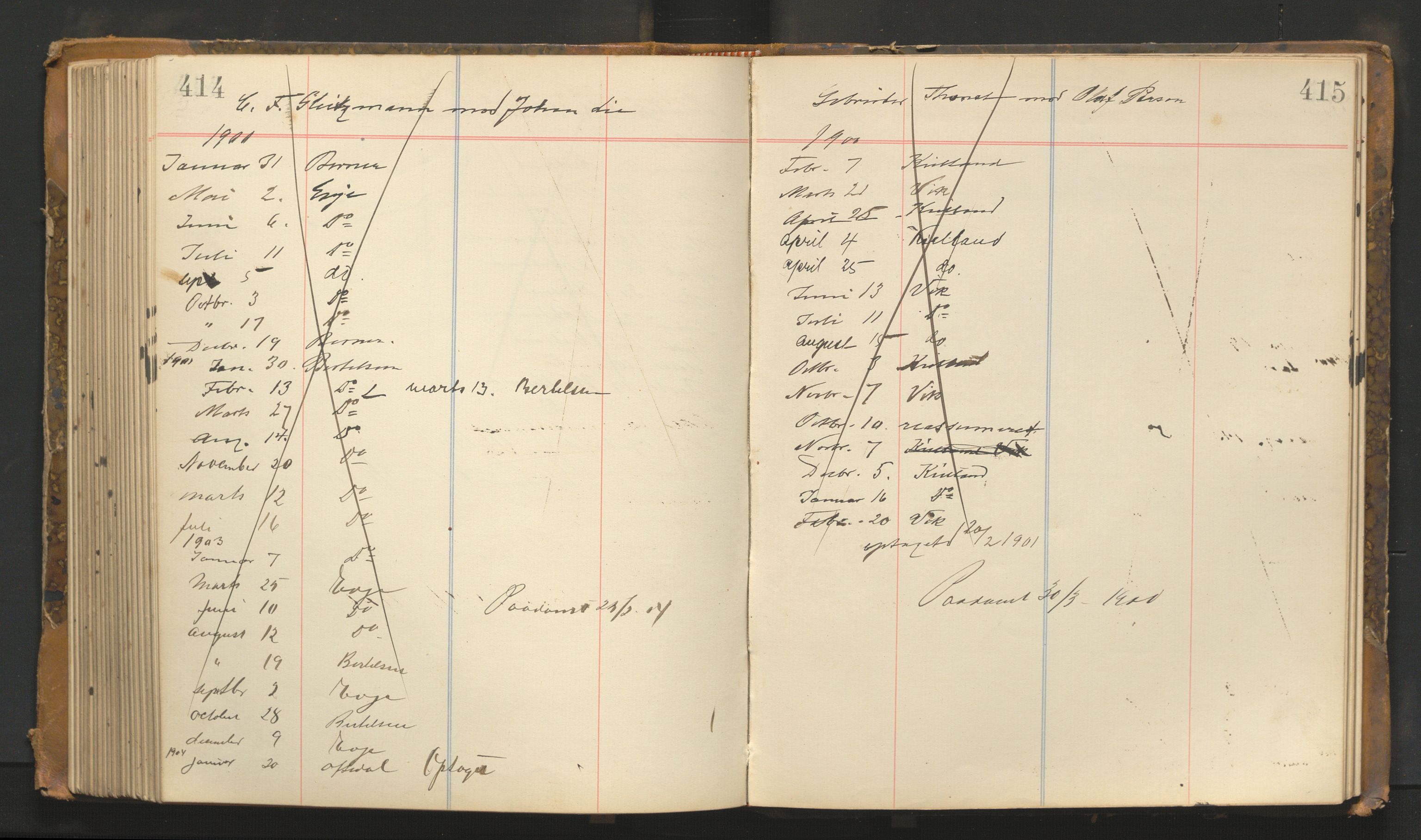 Stavanger byfogd, AV/SAST-A-101408/001/3/32/32A/L0002: Saksliste for Stavanger byting, 1894-1900, p. 414-415