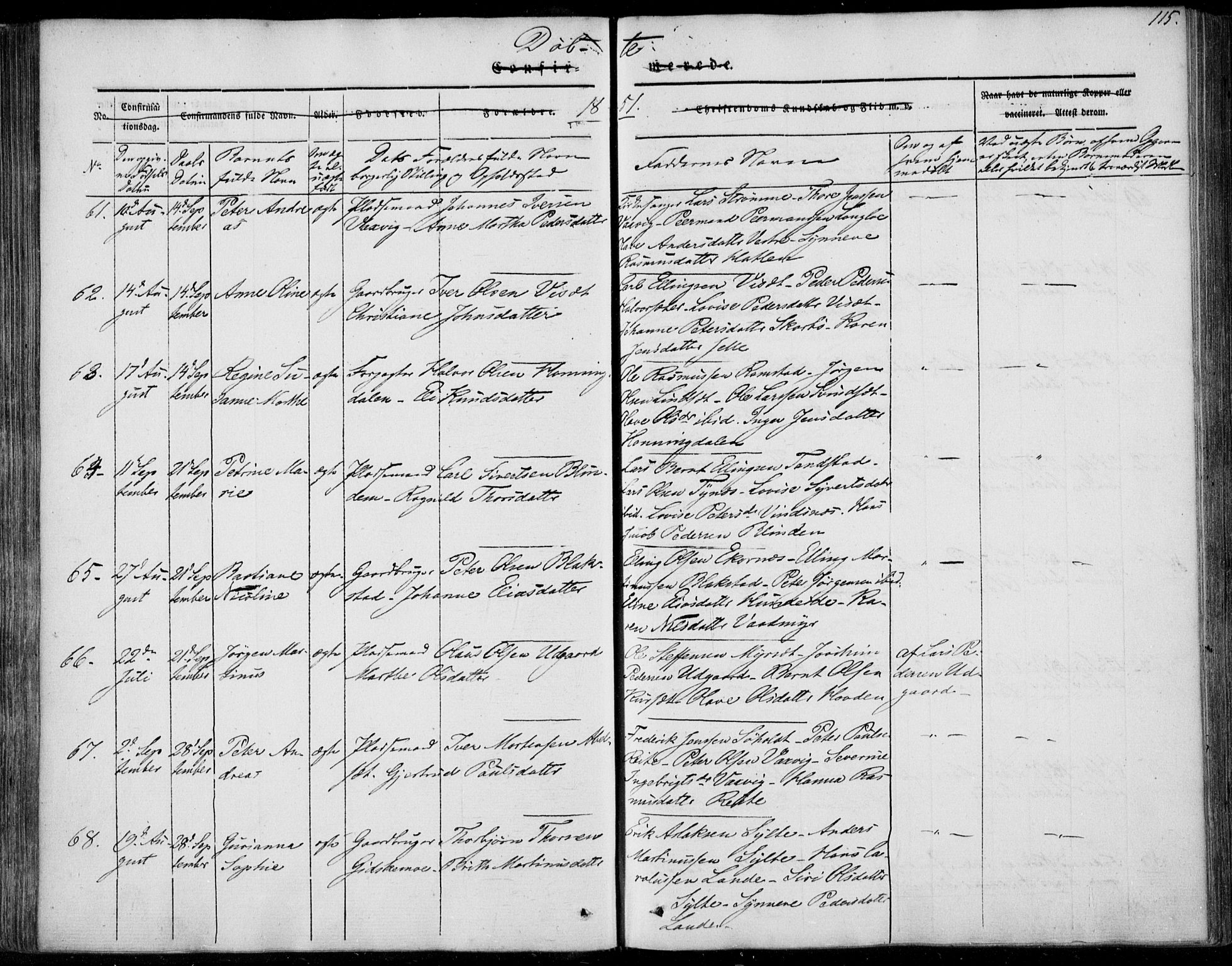 Ministerialprotokoller, klokkerbøker og fødselsregistre - Møre og Romsdal, AV/SAT-A-1454/522/L0312: Parish register (official) no. 522A07, 1843-1851, p. 115