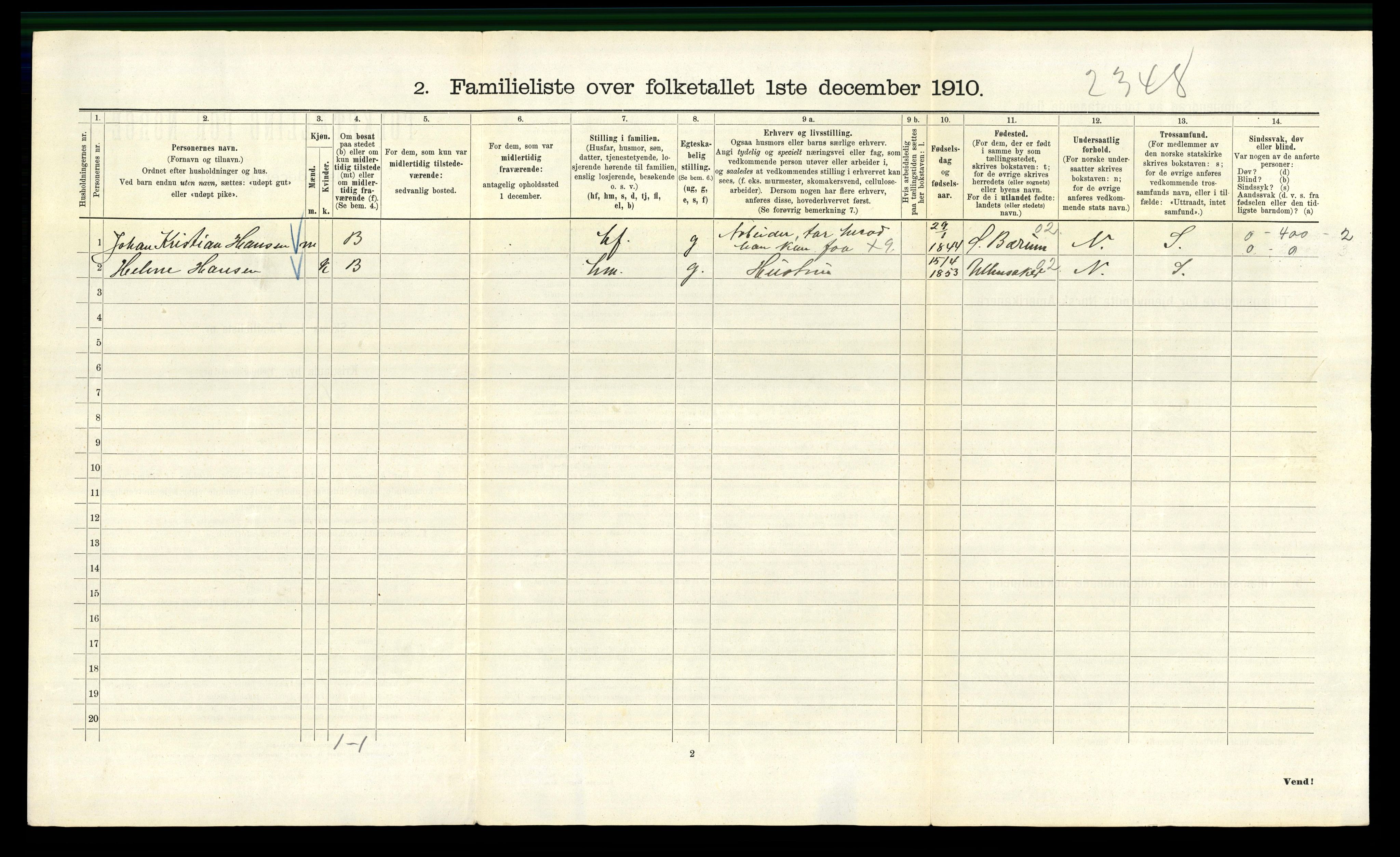 RA, 1910 census for Kristiania, 1910, p. 85362