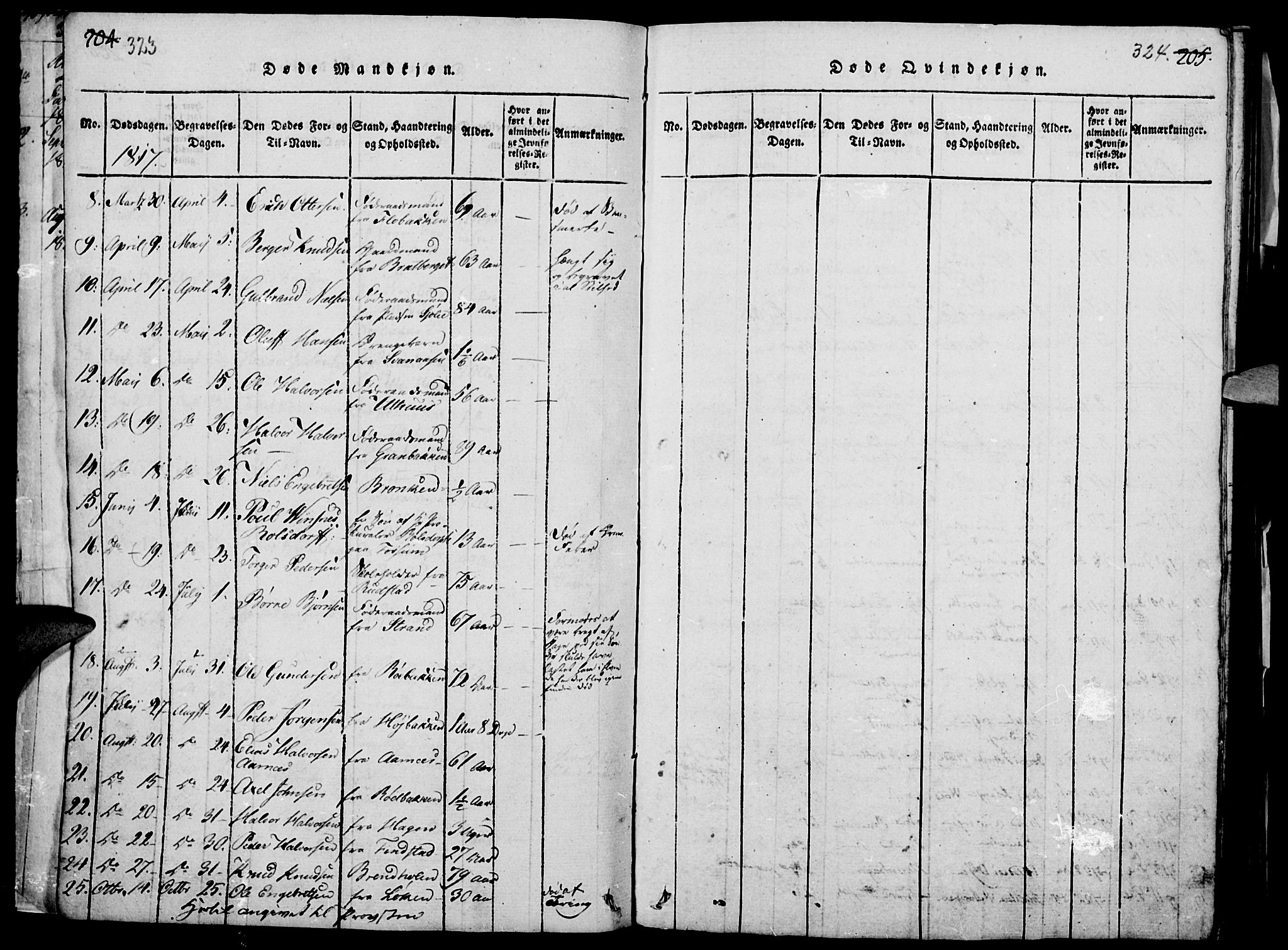 Elverum prestekontor, SAH/PREST-044/H/Ha/Haa/L0007: Parish register (official) no. 7, 1815-1830, p. 323-324