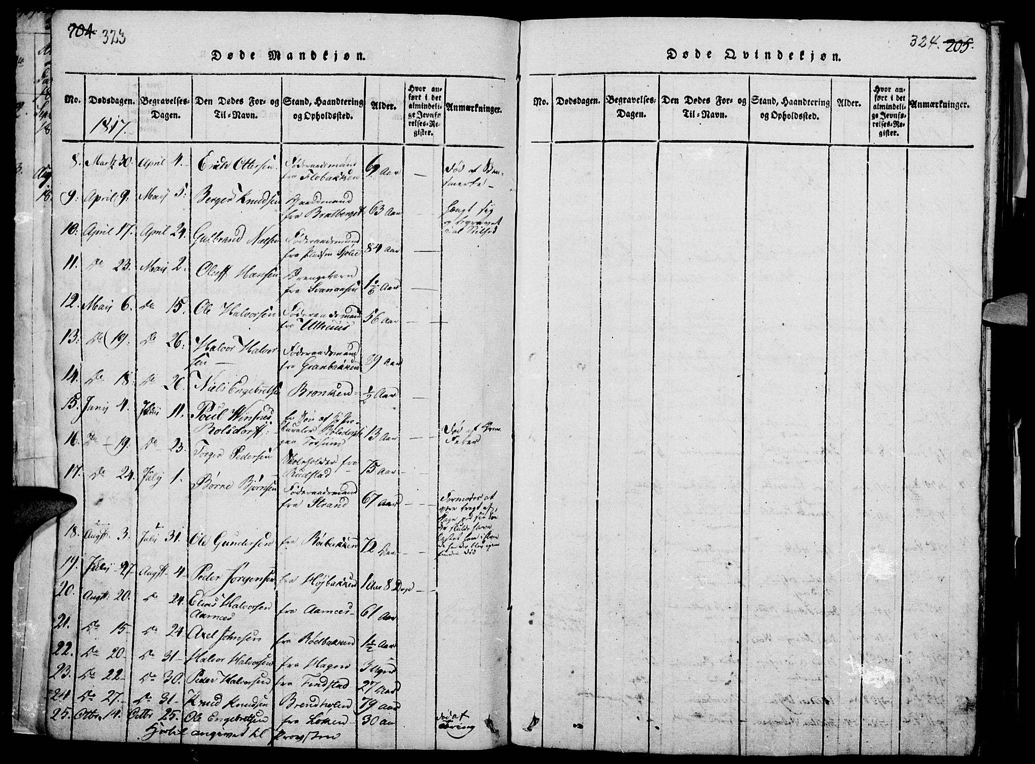 Elverum prestekontor, AV/SAH-PREST-044/H/Ha/Haa/L0007: Parish register (official) no. 7, 1815-1830, p. 323-324