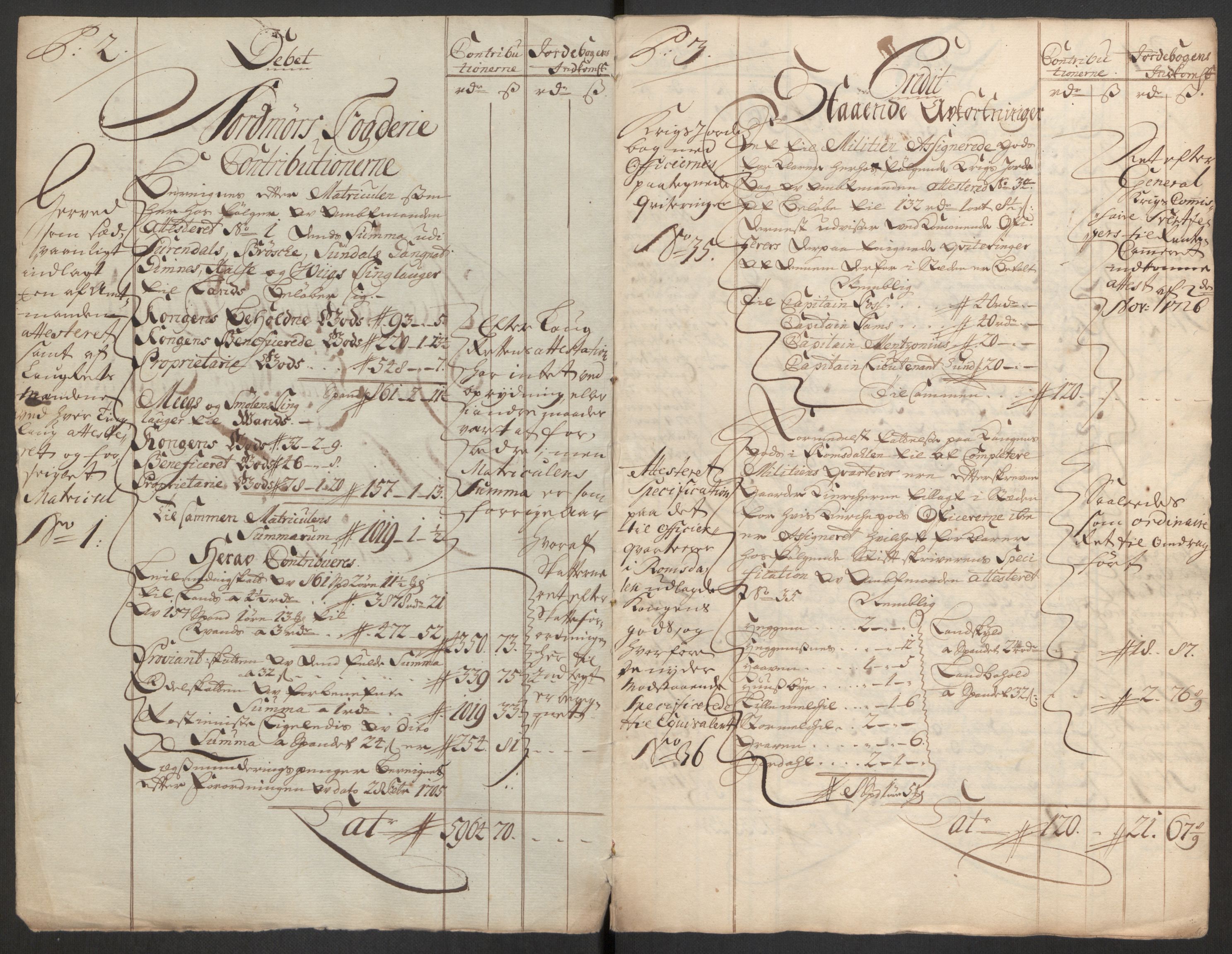 Rentekammeret inntil 1814, Reviderte regnskaper, Fogderegnskap, AV/RA-EA-4092/R56/L3759: Fogderegnskap Nordmøre, 1726, p. 3