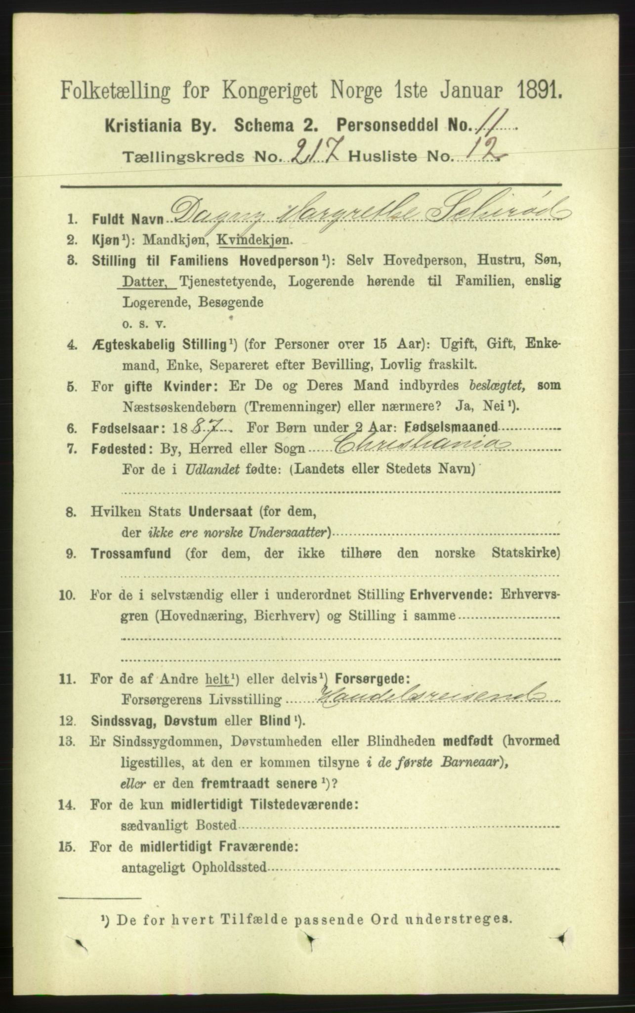 RA, 1891 census for 0301 Kristiania, 1891, p. 128561