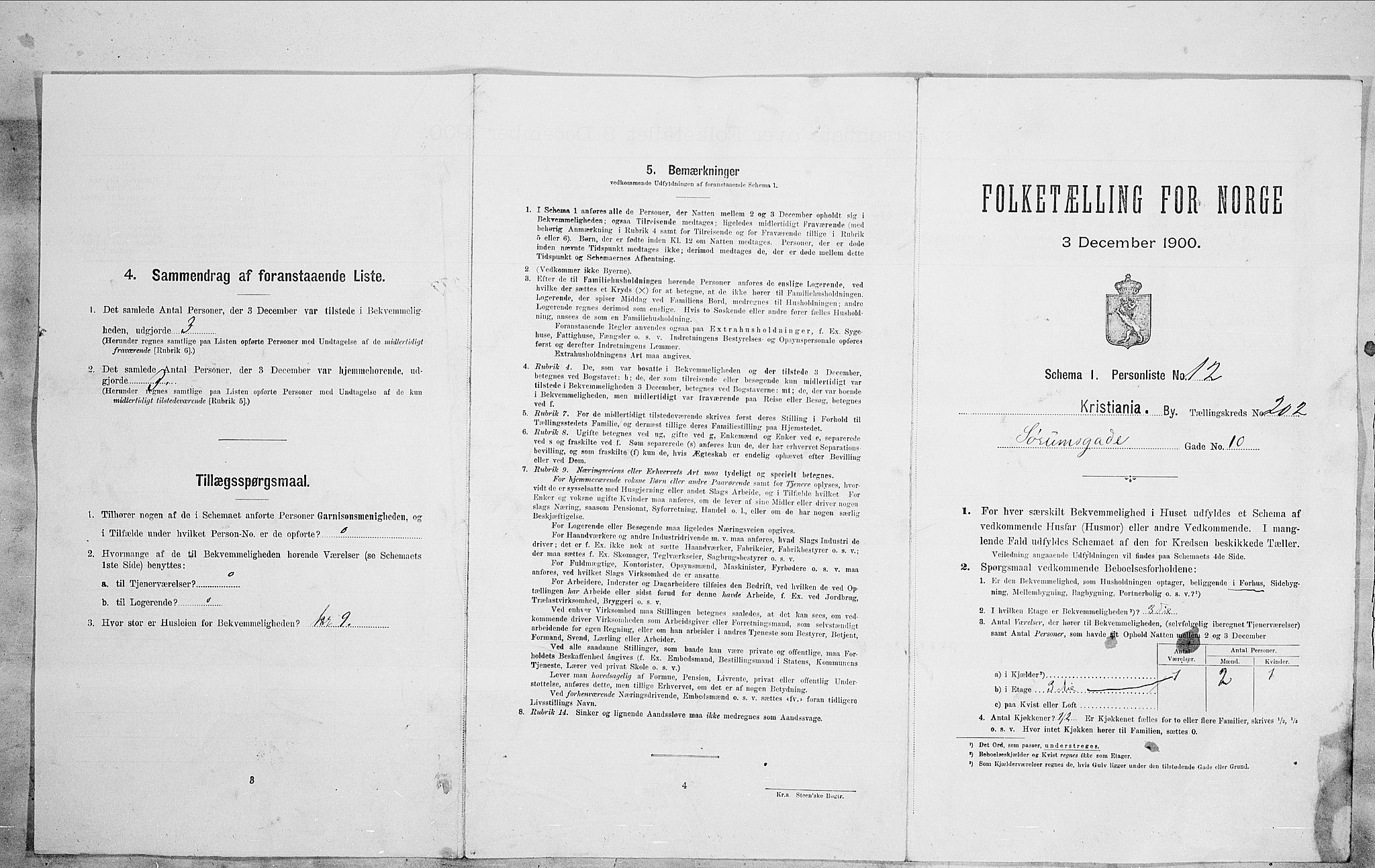 SAO, 1900 census for Kristiania, 1900, p. 96030