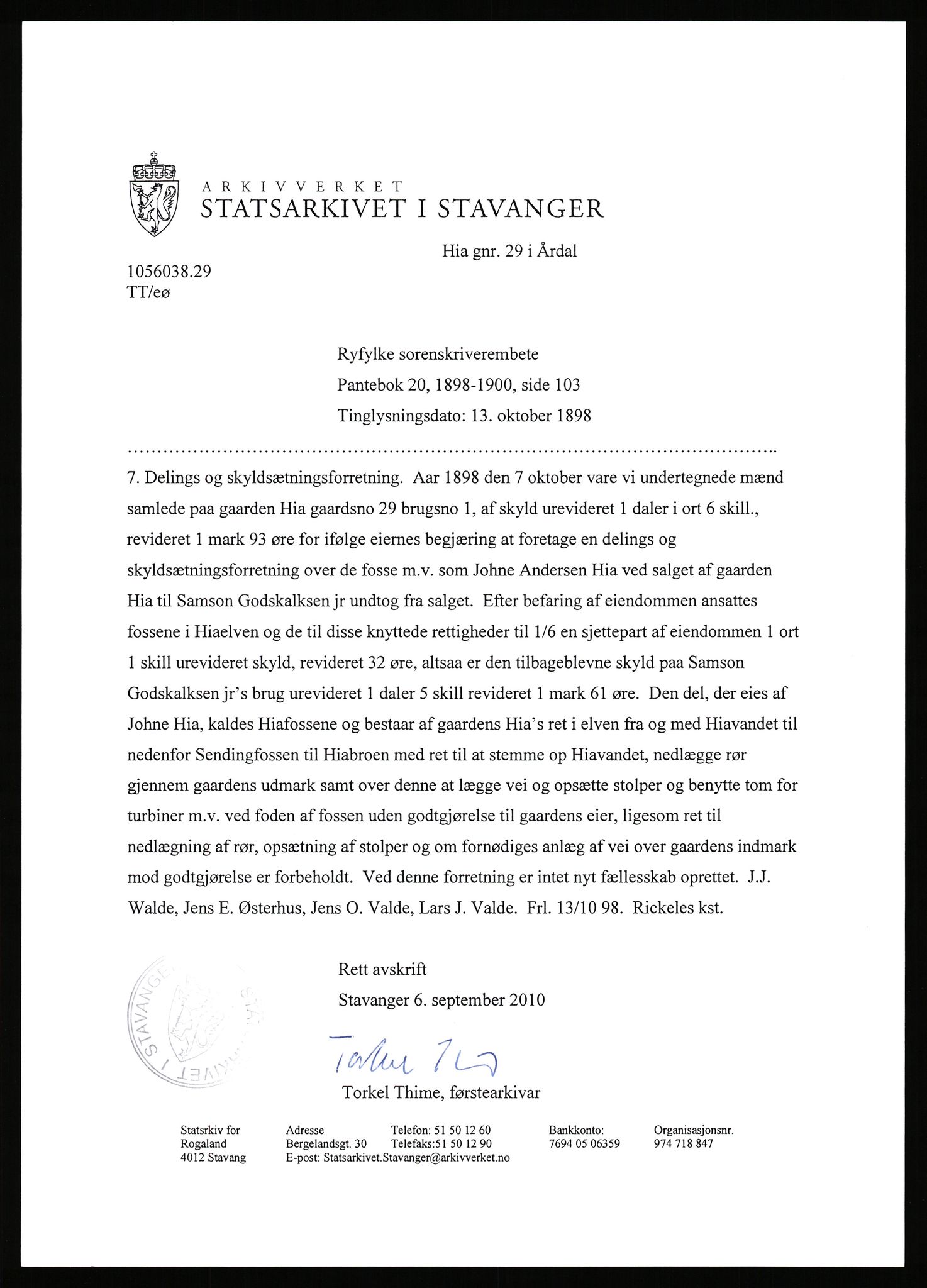 Statsarkivet i Stavanger, SAST/A-101971/03/Y/Yj/L0037: Avskrifter sortert etter gårdsnavn: Hetland i Nerstrand - Hobberstad, 1750-1930, p. 134