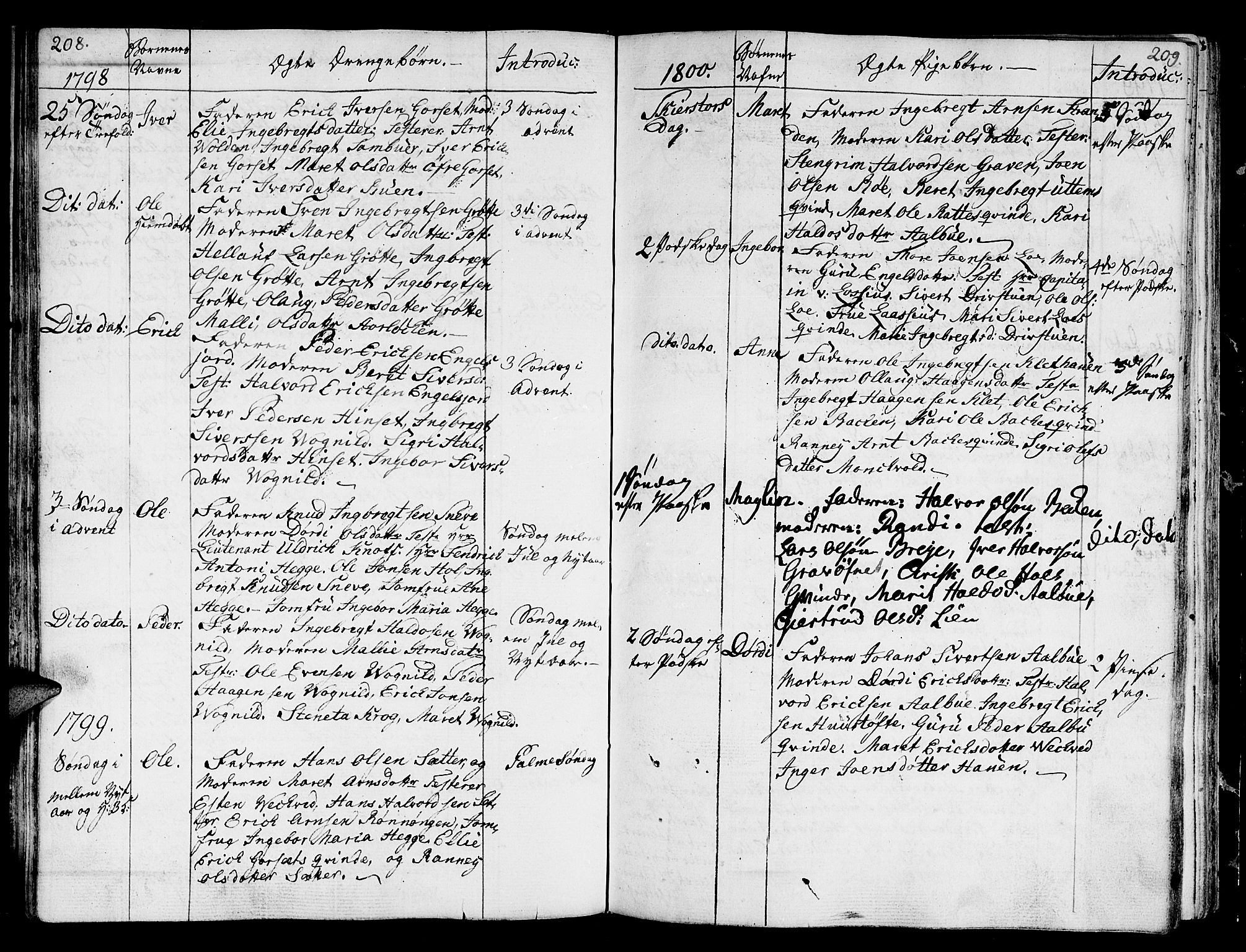 Ministerialprotokoller, klokkerbøker og fødselsregistre - Sør-Trøndelag, SAT/A-1456/678/L0893: Parish register (official) no. 678A03, 1792-1805, p. 208-209