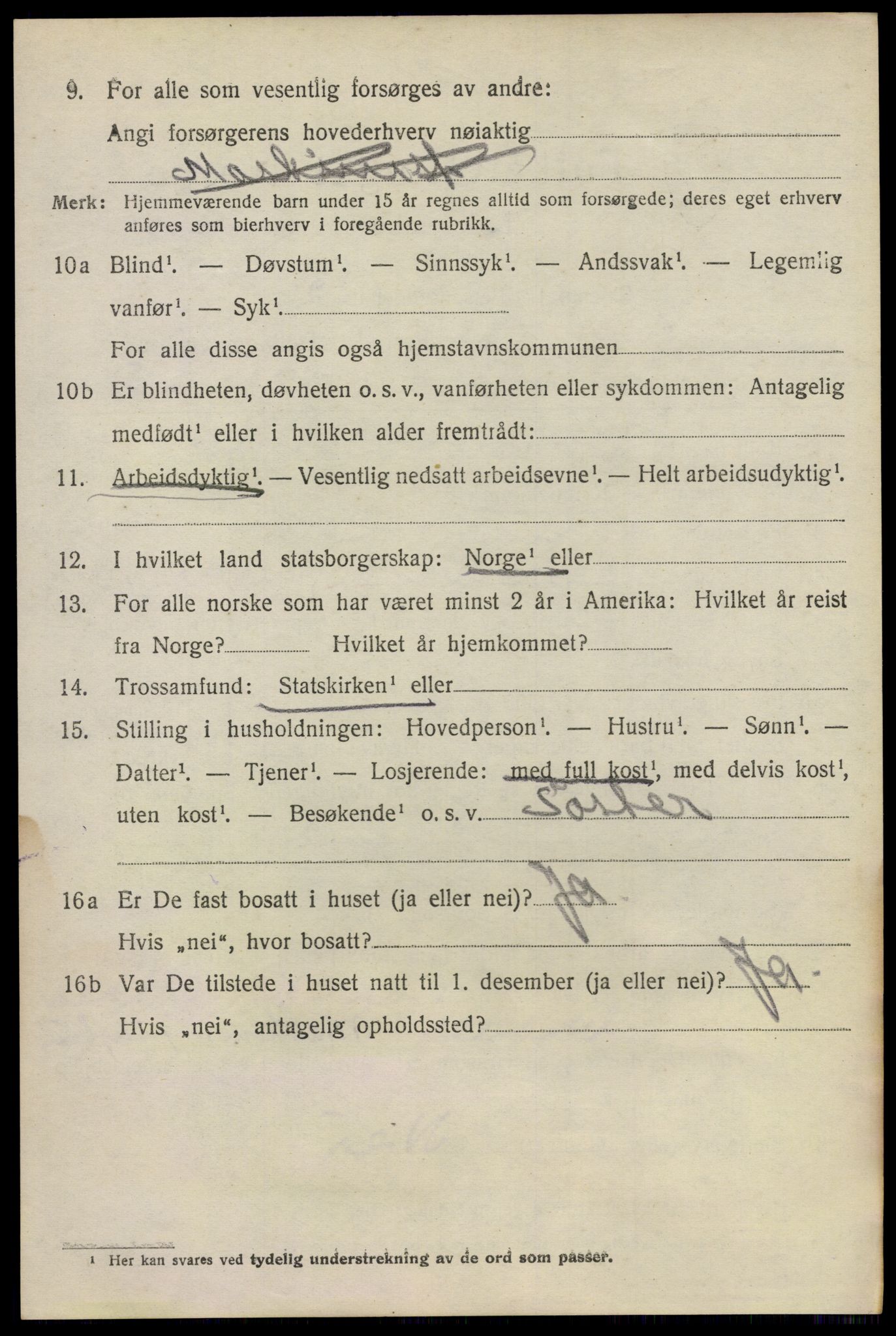 SAO, 1920 census for Fet, 1920, p. 8987