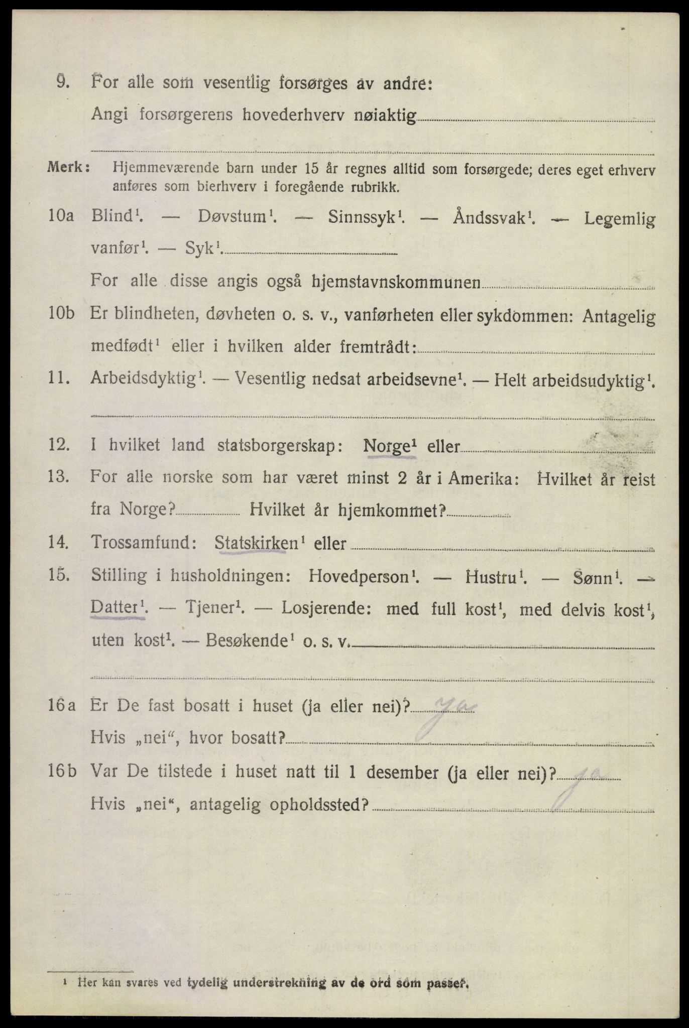 SAKO, 1920 census for Sande, 1920, p. 1985