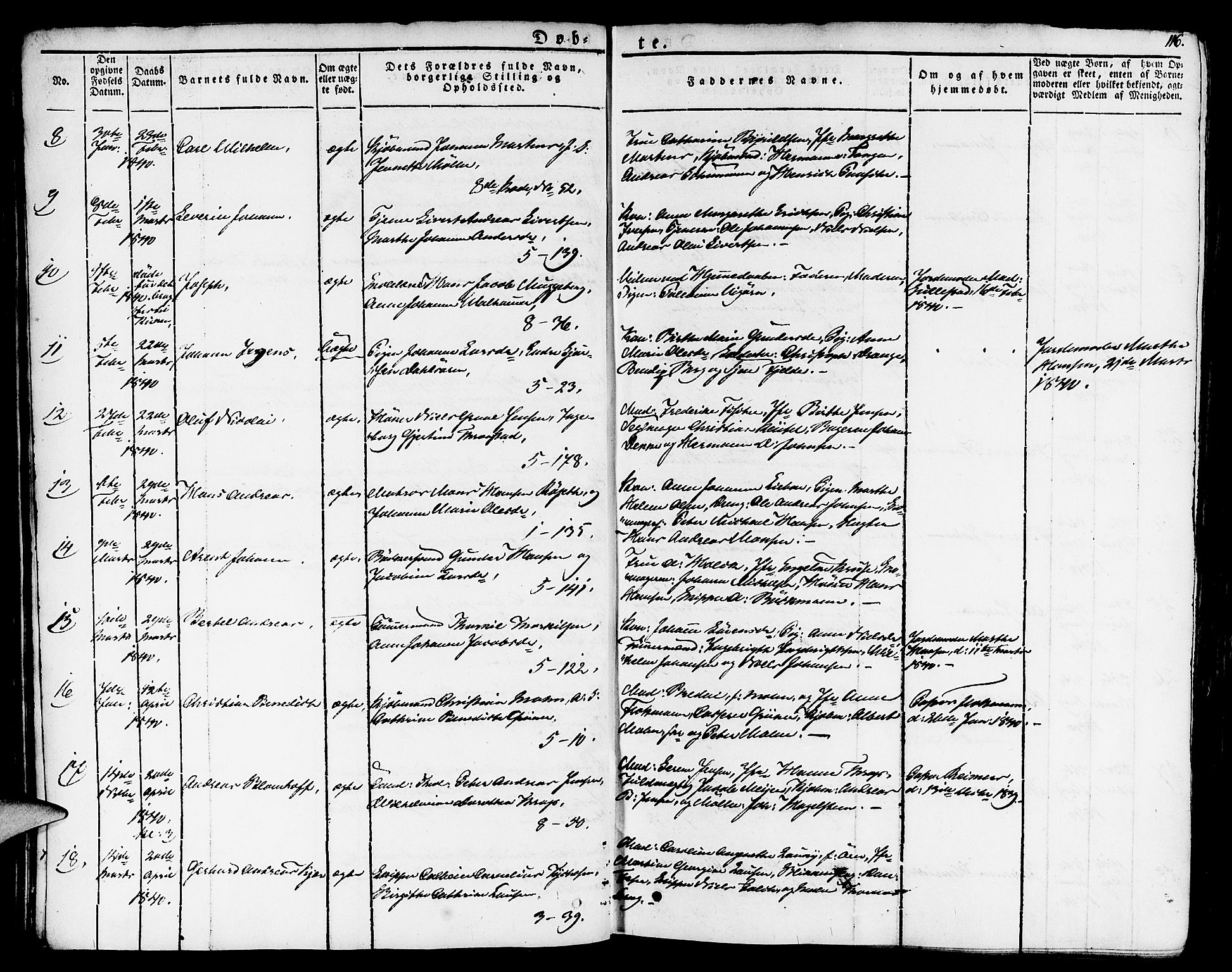 Nykirken Sokneprestembete, SAB/A-77101/H/Haa/L0012: Parish register (official) no. A 12, 1821-1844, p. 116