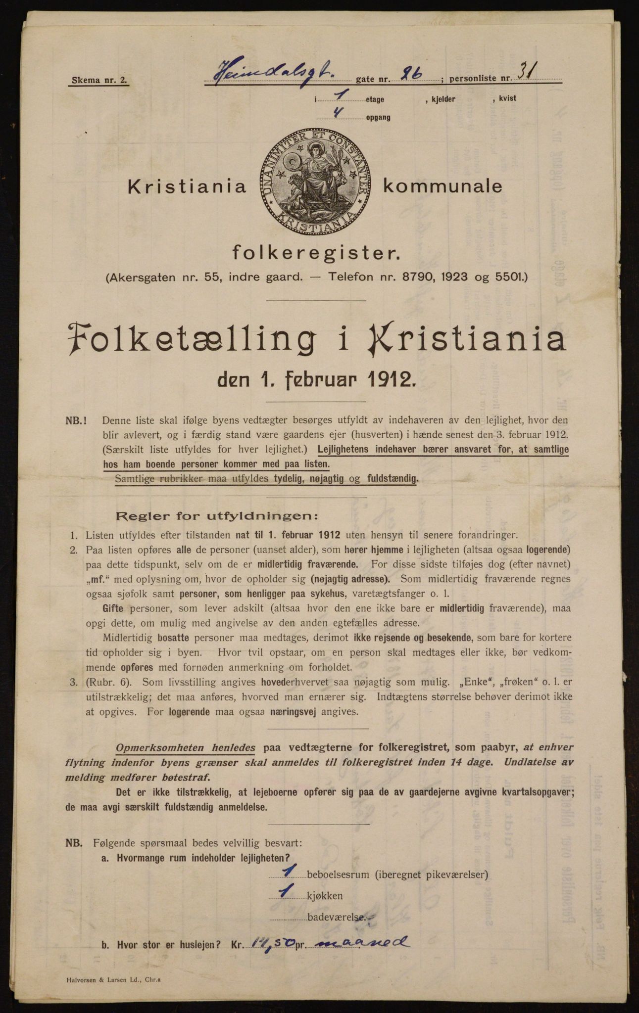 OBA, Municipal Census 1912 for Kristiania, 1912, p. 37177