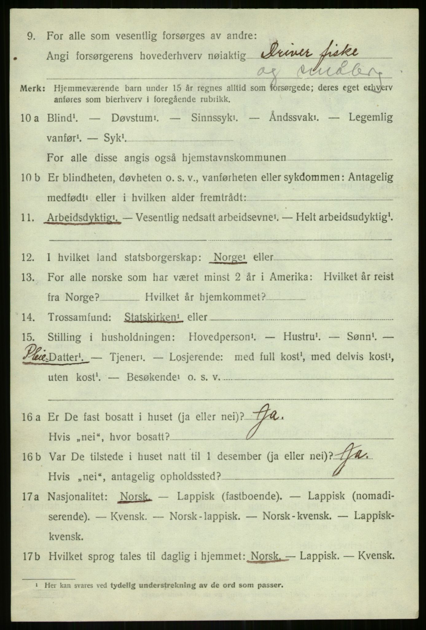 SATØ, 1920 census for Hillesøy, 1920, p. 1758