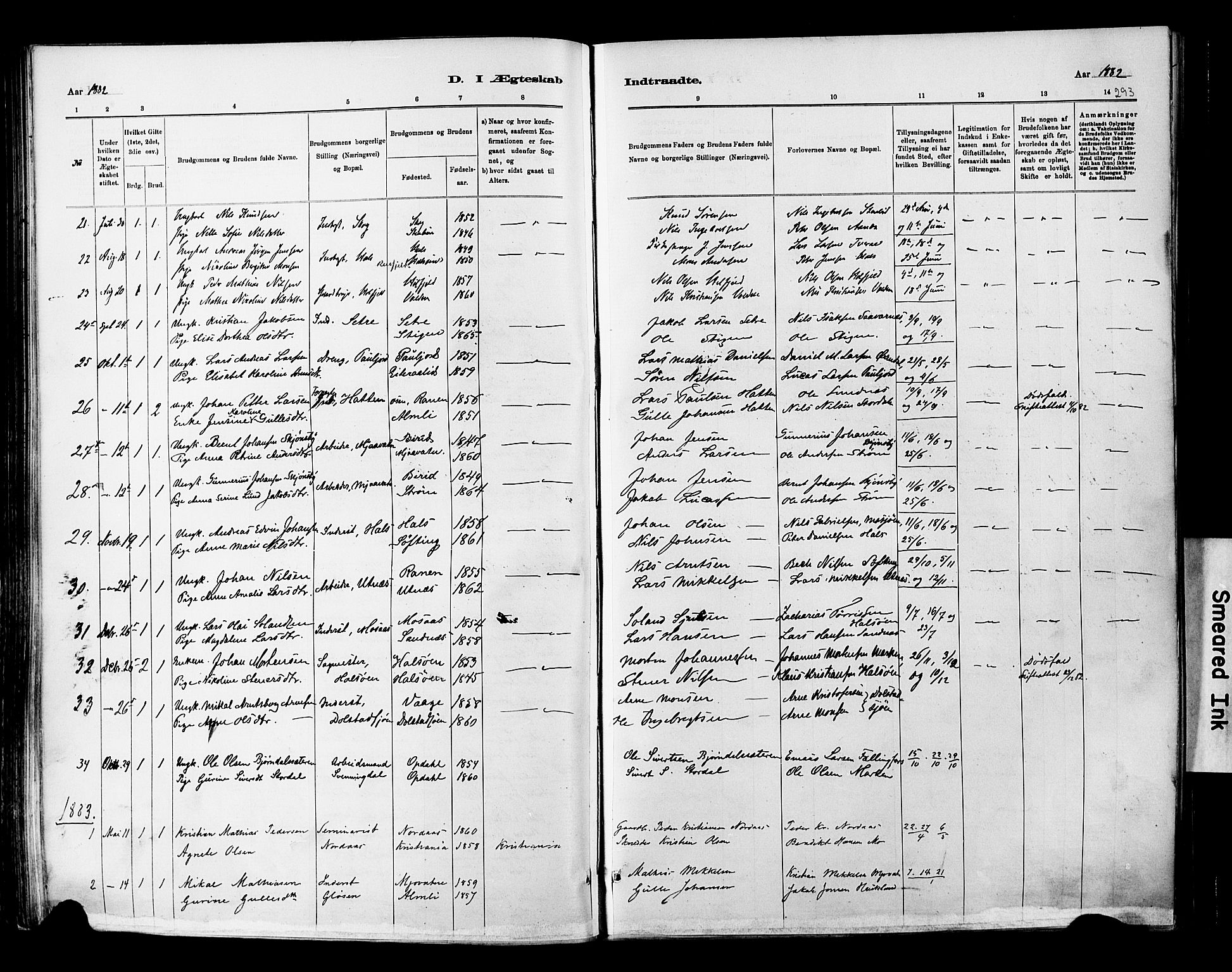 Ministerialprotokoller, klokkerbøker og fødselsregistre - Nordland, SAT/A-1459/820/L0295: Parish register (official) no. 820A16, 1880-1896, p. 293