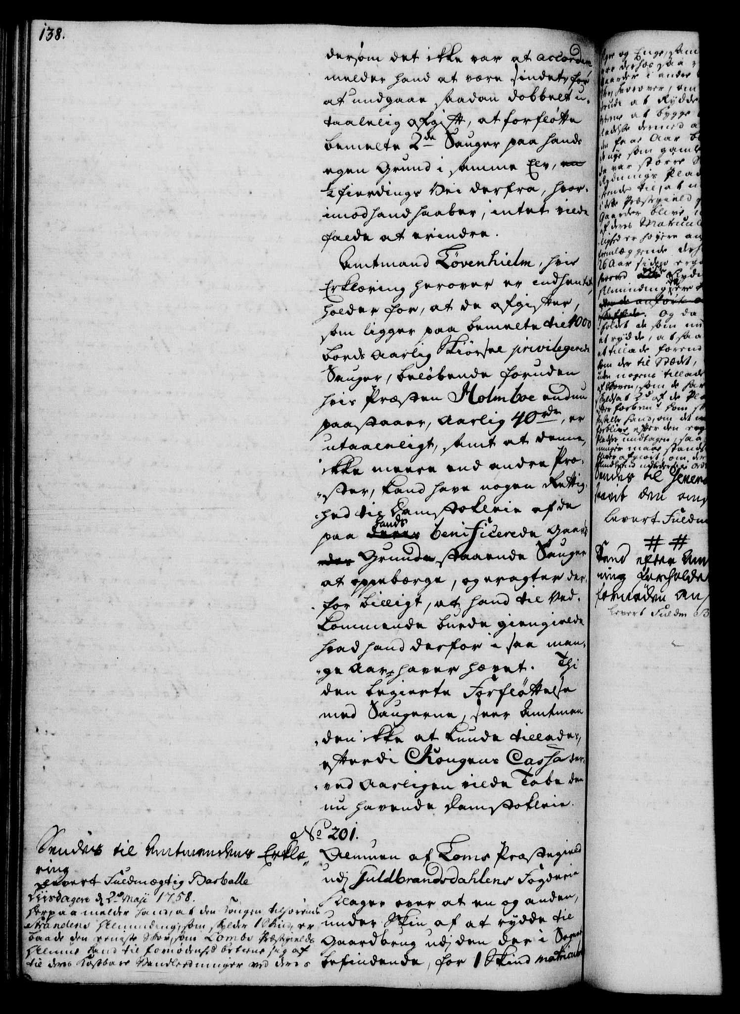 Rentekammeret, Kammerkanselliet, RA/EA-3111/G/Gh/Gha/L0034: Norsk ekstraktmemorialprotokoll (merket RK 53.79), 1756-1759, p. 138