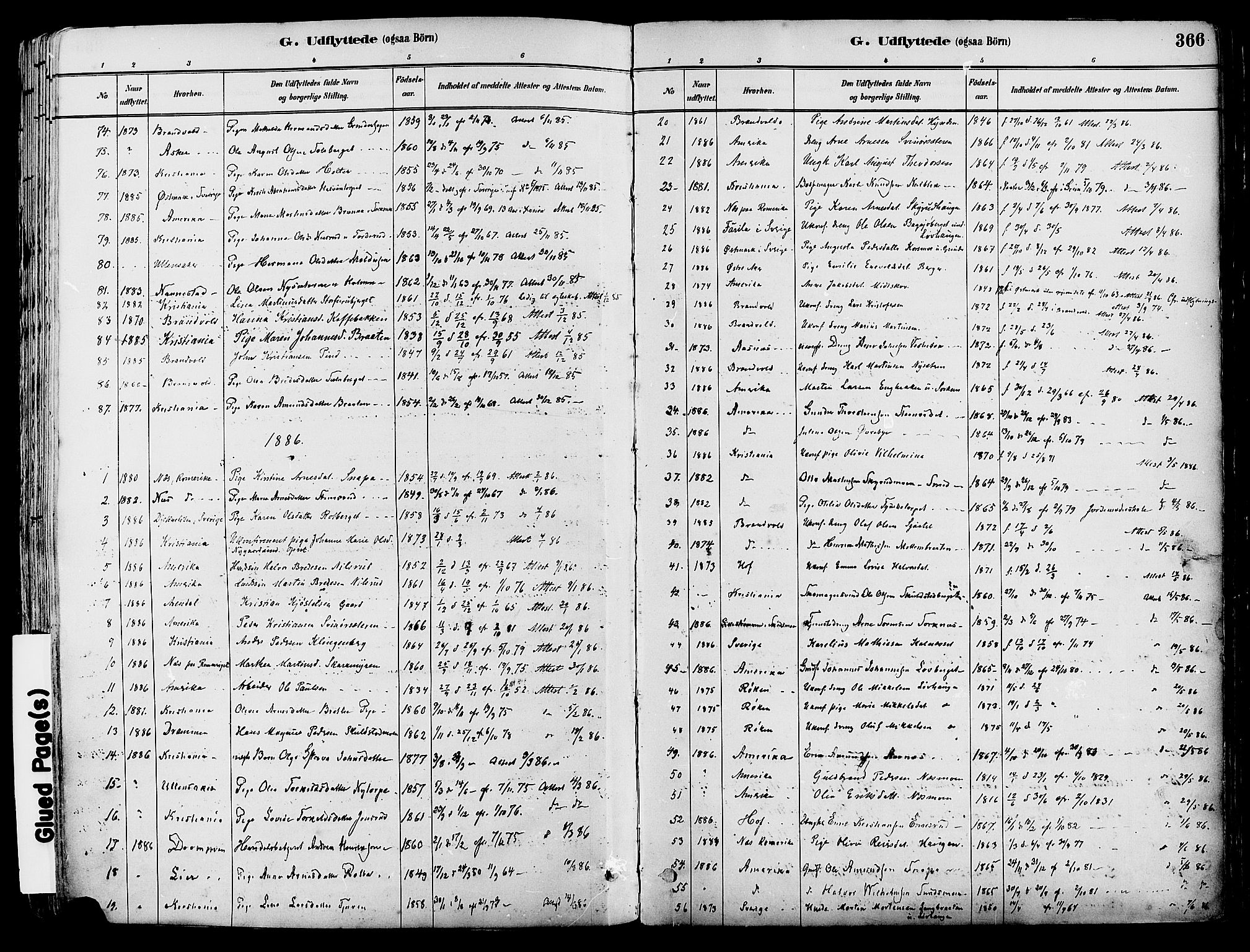 Grue prestekontor, SAH/PREST-036/H/Ha/Haa/L0012: Parish register (official) no. 12, 1881-1897, p. 366