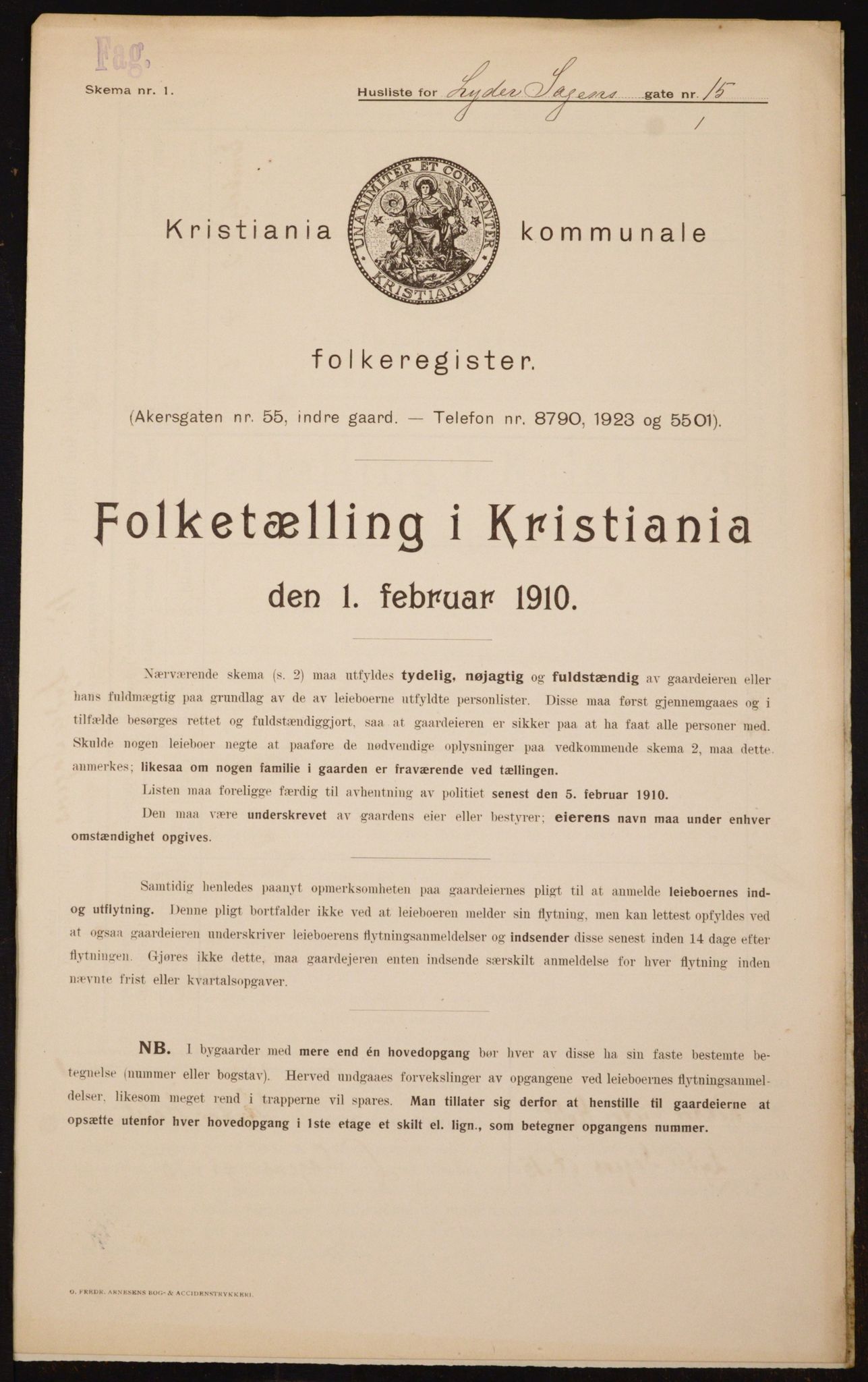 OBA, Municipal Census 1910 for Kristiania, 1910, p. 56477