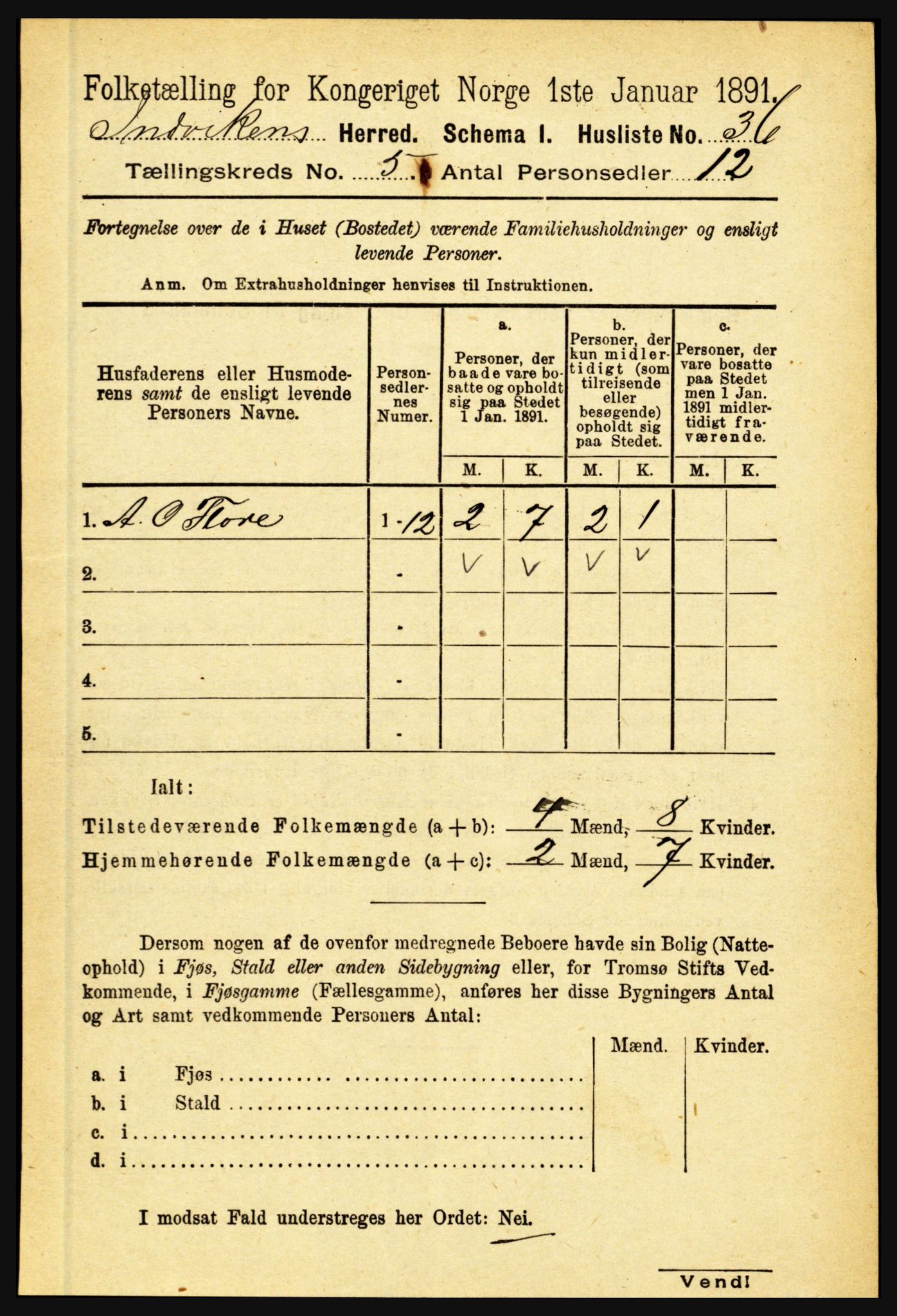 RA, 1891 census for 1447 Innvik, 1891, p. 1928