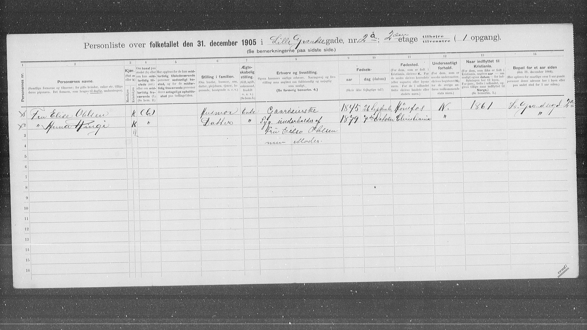 OBA, Municipal Census 1905 for Kristiania, 1905, p. 30225