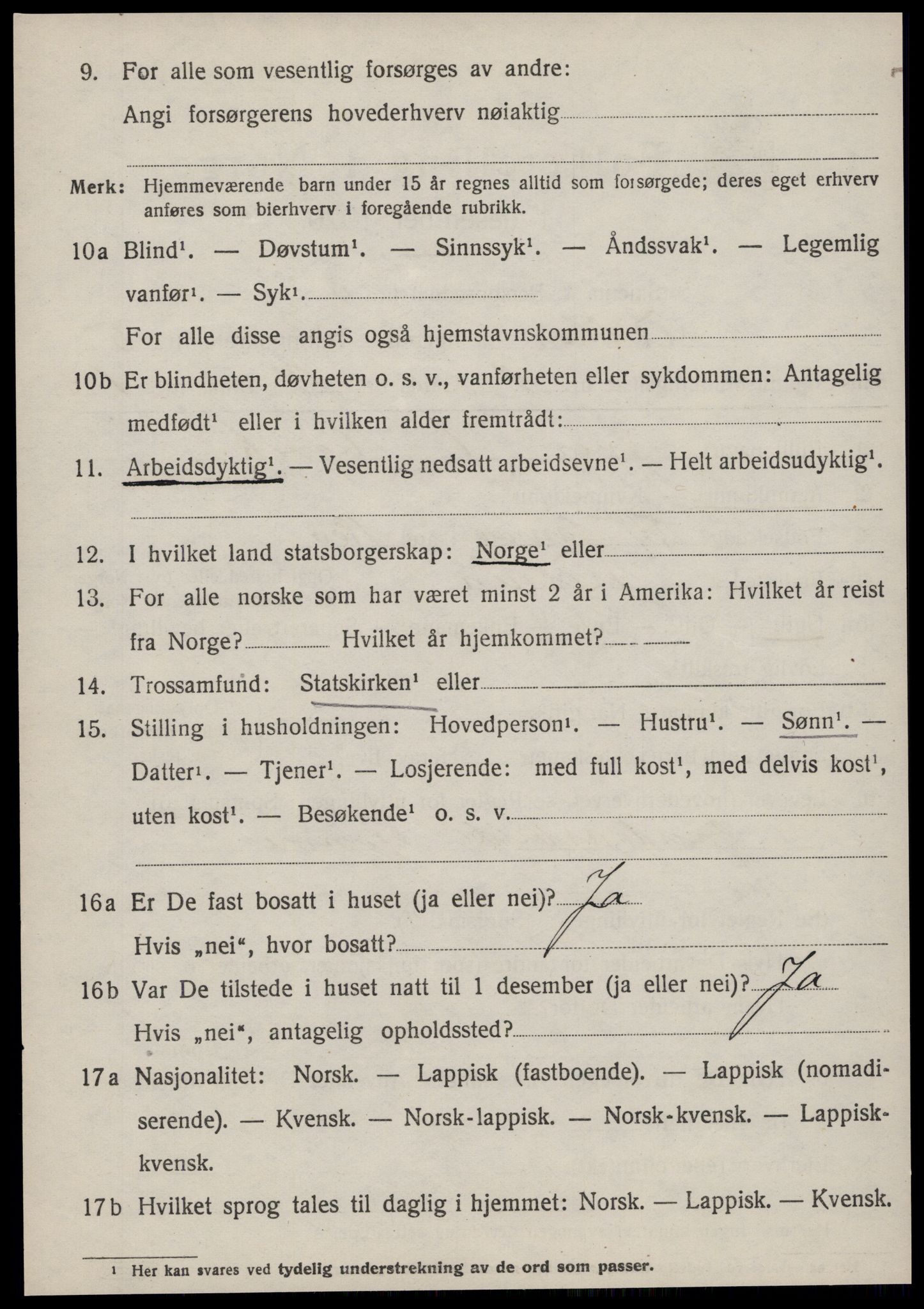 SAT, 1920 census for Fillan, 1920, p. 2349