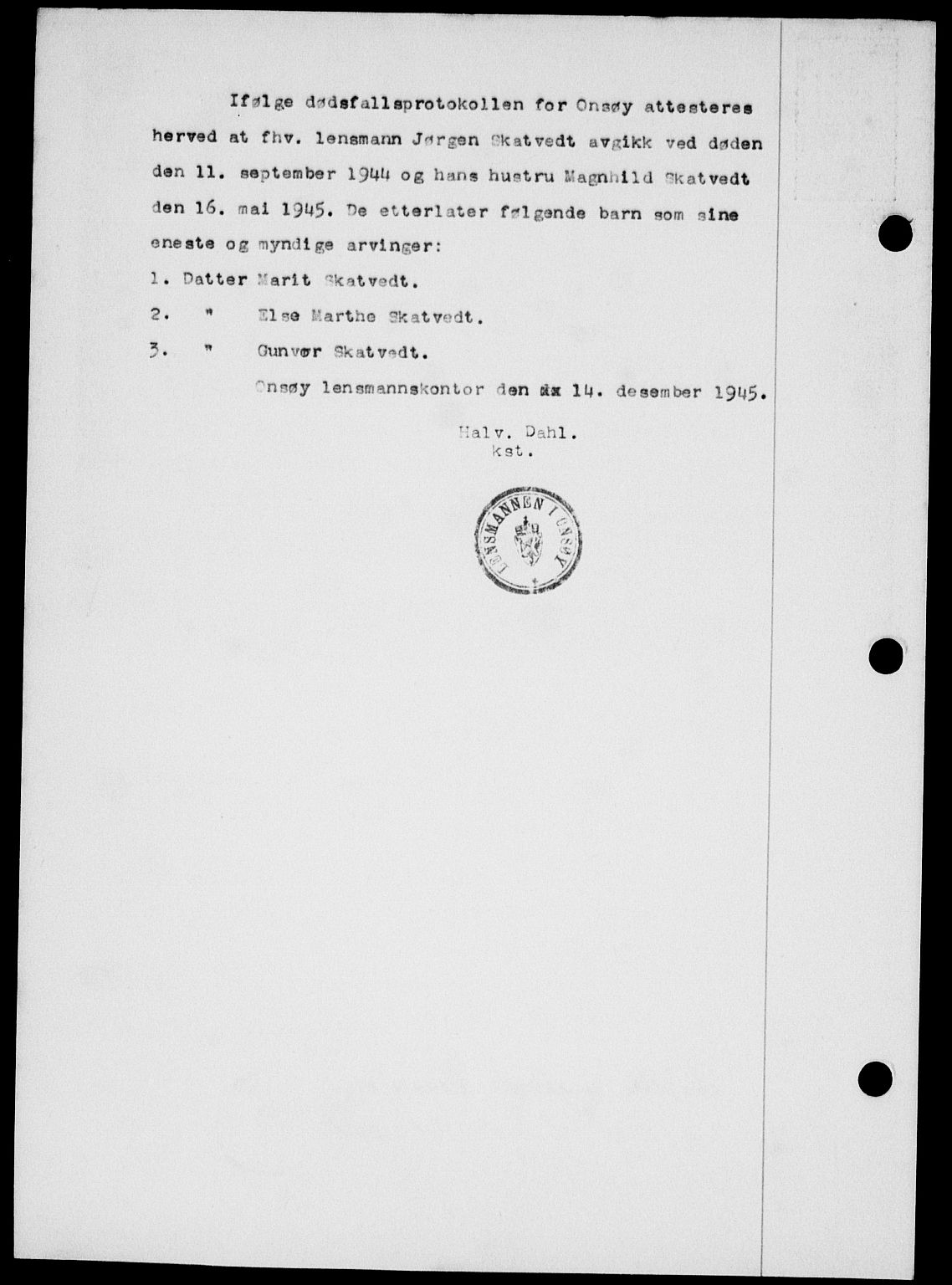 Onsøy sorenskriveri, SAO/A-10474/G/Ga/Gab/L0015: Mortgage book no. II A-15, 1945-1946, Diary no: : 1678/1945