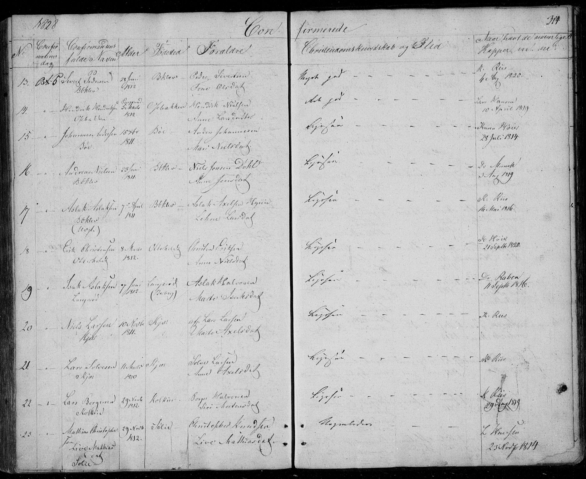 Gjerpen kirkebøker, SAKO/A-265/F/Fa/L0005: Parish register (official) no. I 5, 1823-1829, p. 314