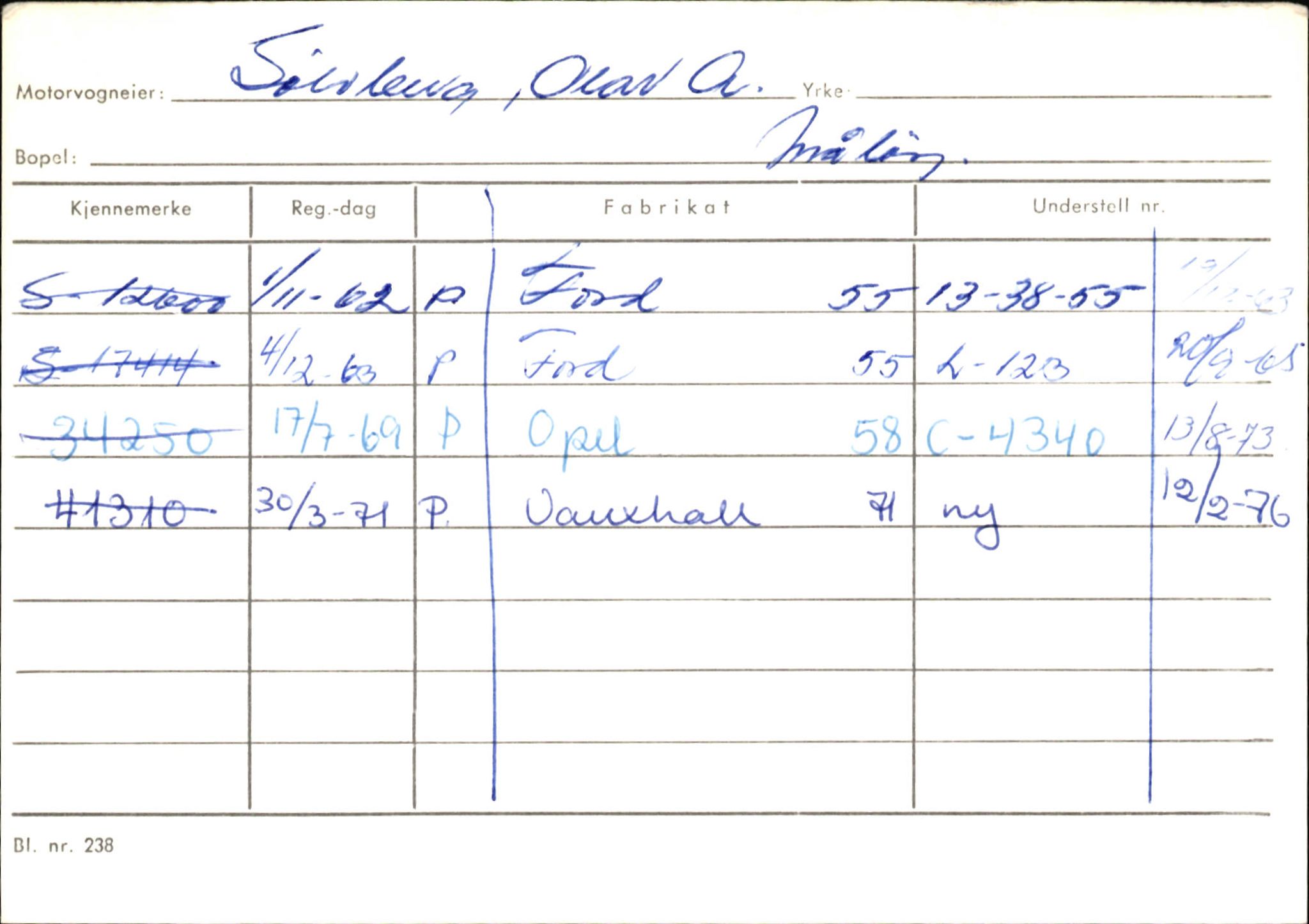 Statens vegvesen, Sogn og Fjordane vegkontor, AV/SAB-A-5301/4/F/L0145: Registerkort Vågsøy S-Å. Årdal I-P, 1945-1975, p. 385