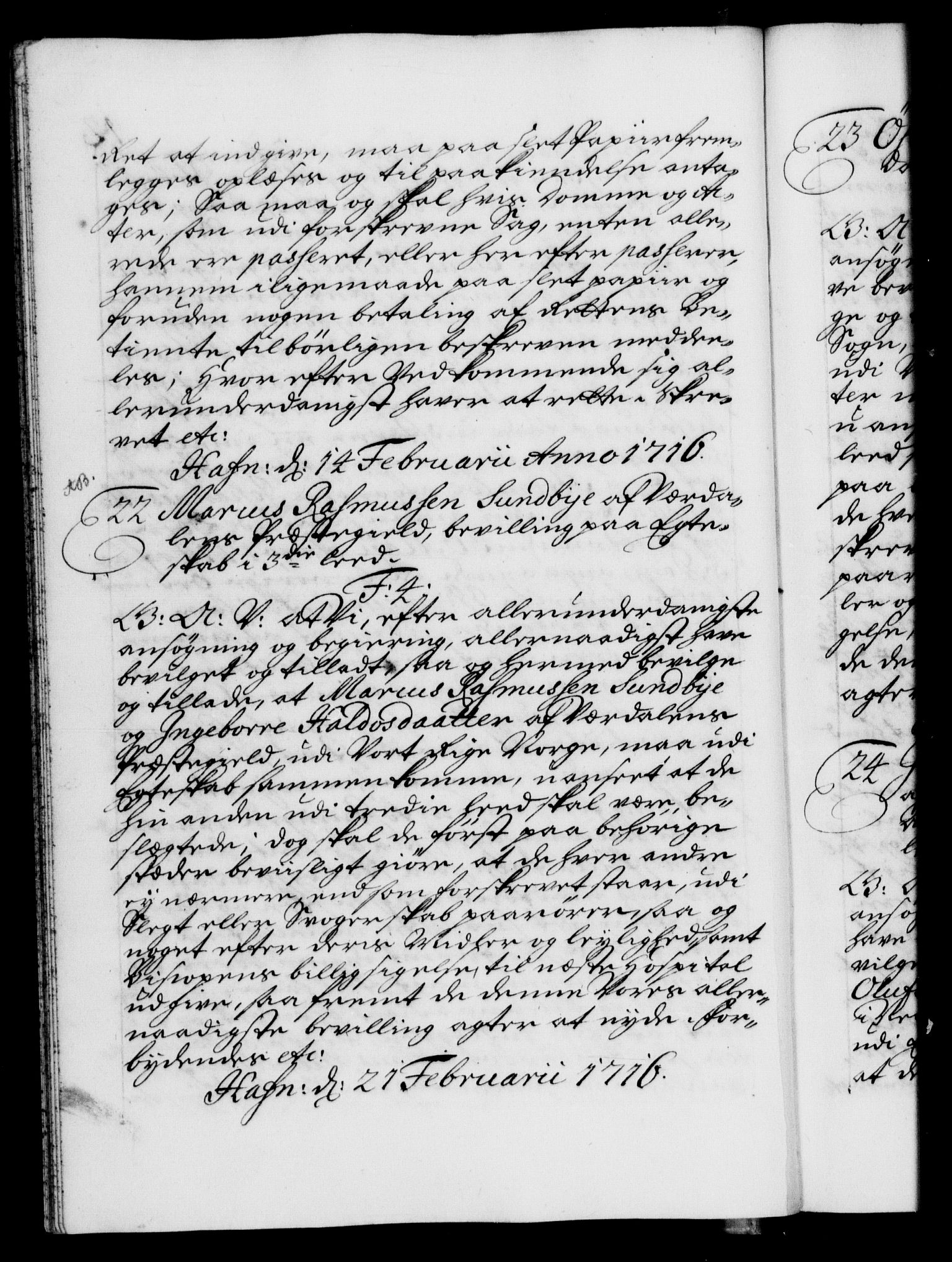 Danske Kanselli 1572-1799, AV/RA-EA-3023/F/Fc/Fca/Fcaa/L0022: Norske registre, 1716-1719, p. 11b