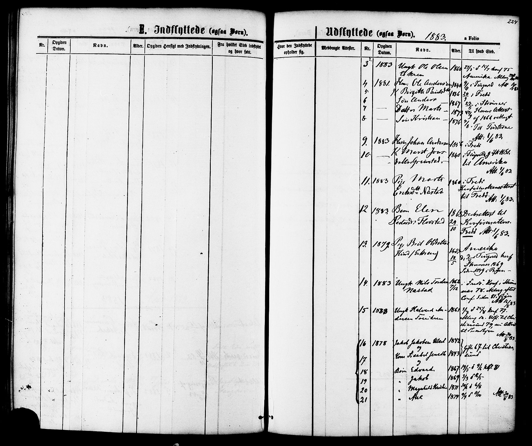 Ministerialprotokoller, klokkerbøker og fødselsregistre - Møre og Romsdal, AV/SAT-A-1454/587/L0999: Parish register (official) no. 587A01, 1864-1886, p. 224