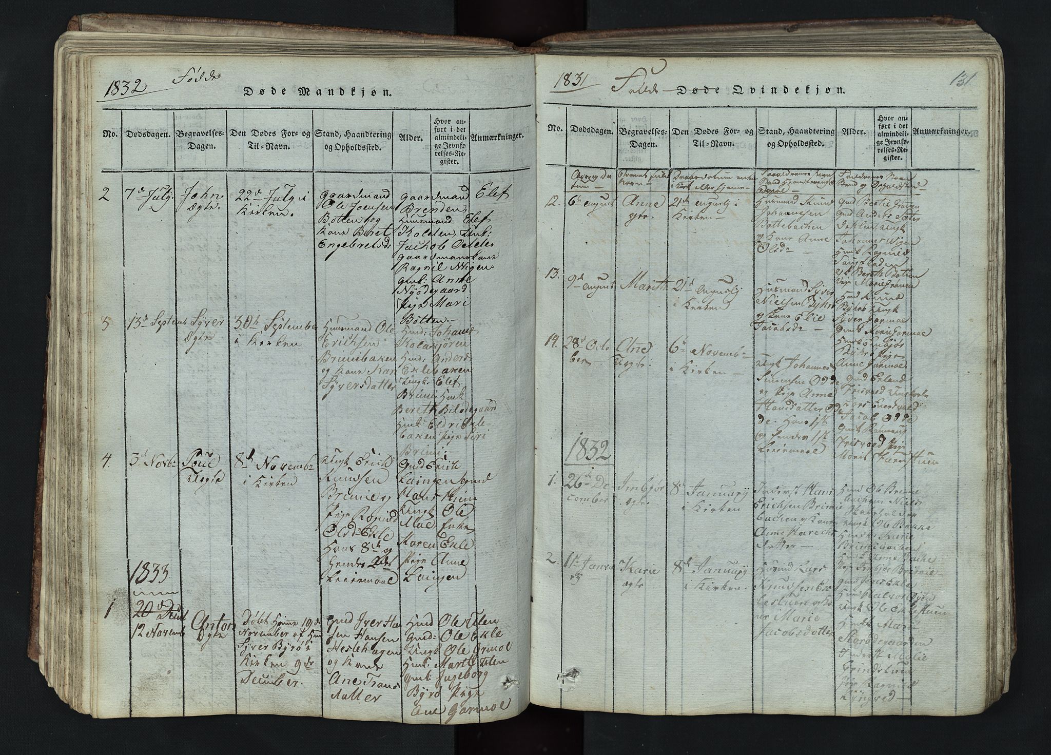 Lom prestekontor, SAH/PREST-070/L/L0002: Parish register (copy) no. 2, 1815-1844, p. 131