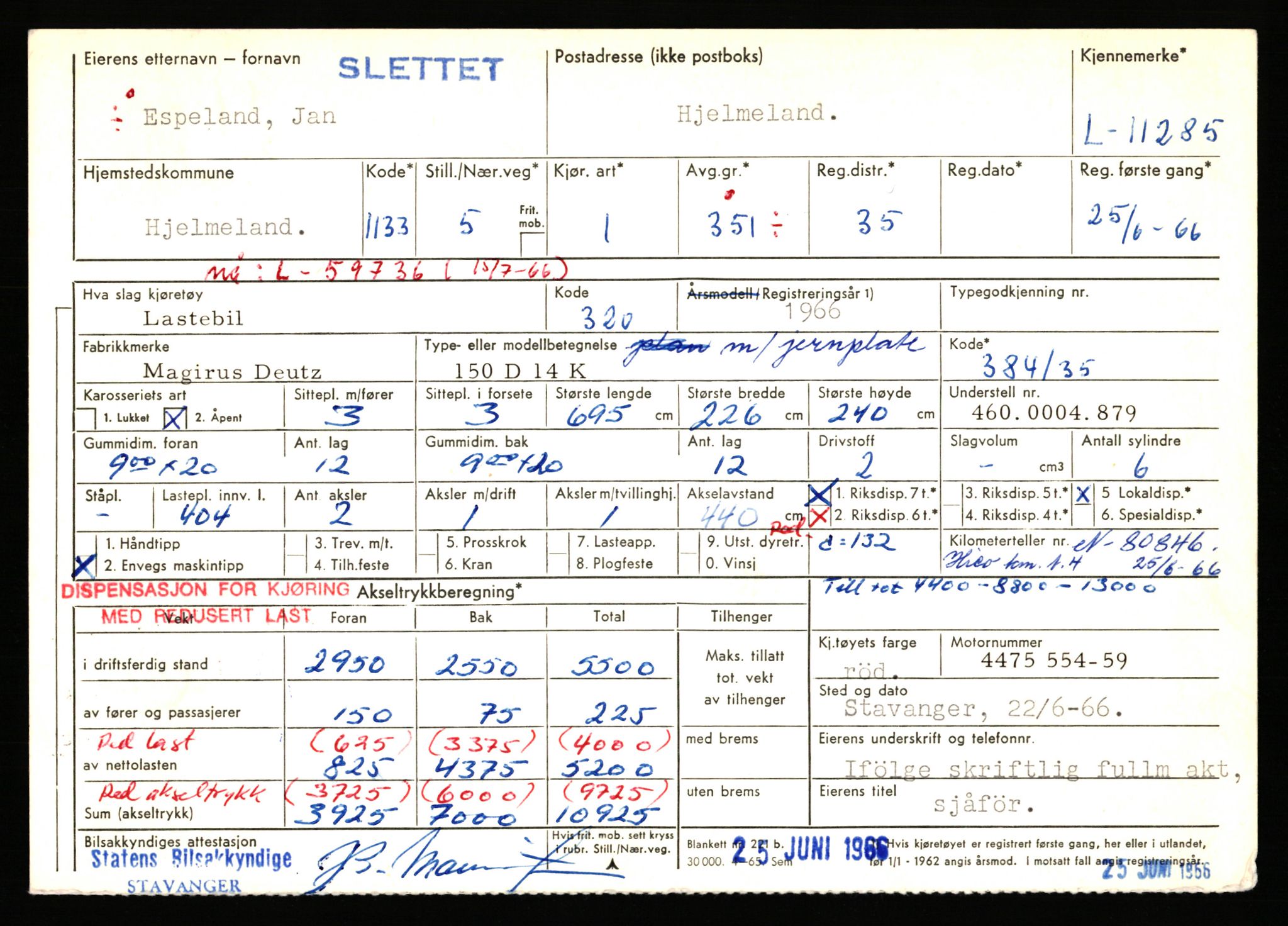 Stavanger trafikkstasjon, AV/SAST-A-101942/0/F/L0020: L-11000 - L-11499, 1930-1971, p. 1275