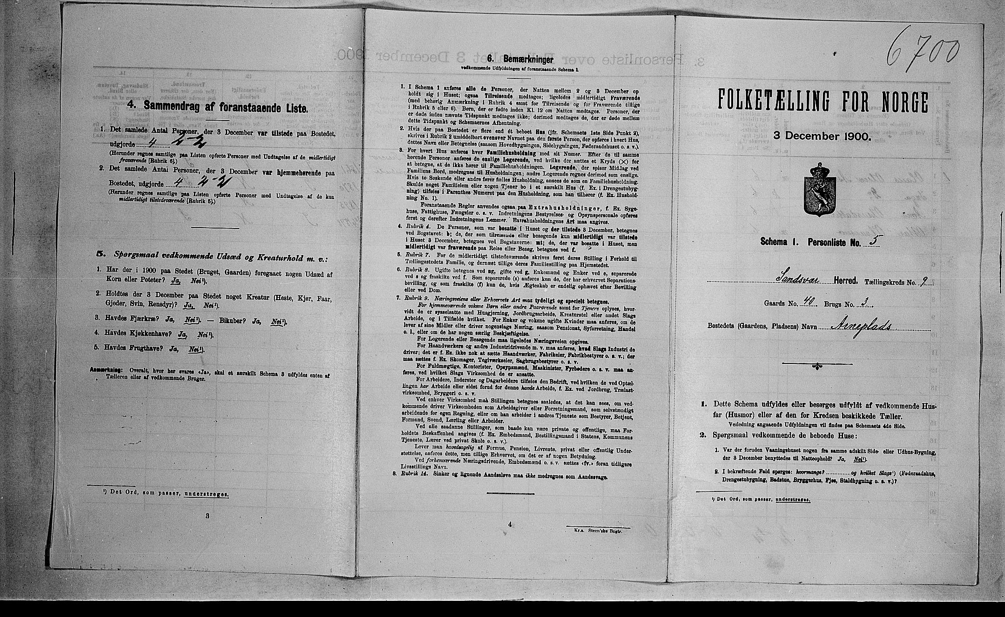 RA, 1900 census for Sandsvær, 1900, p. 1328