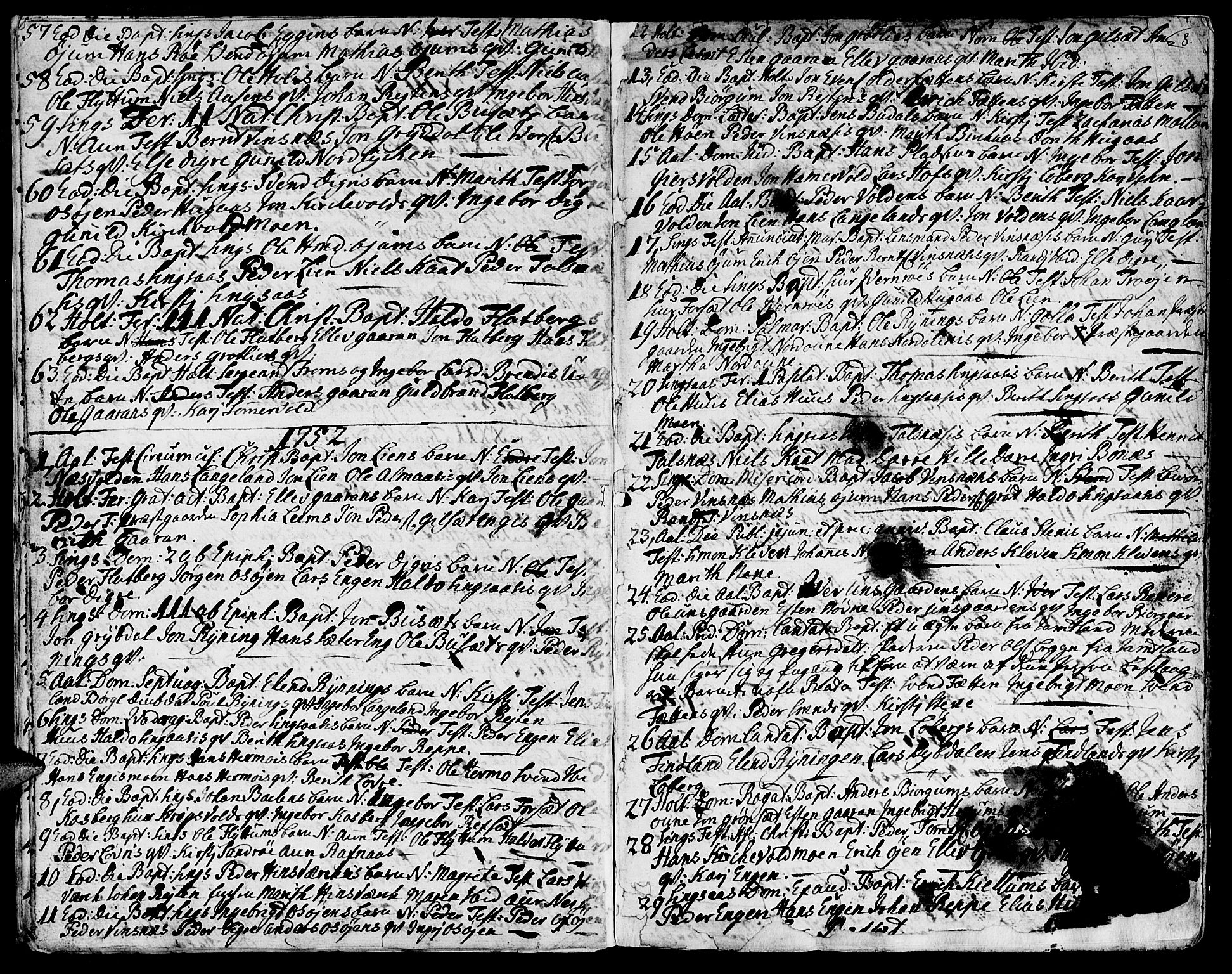 Ministerialprotokoller, klokkerbøker og fødselsregistre - Sør-Trøndelag, SAT/A-1456/685/L0952: Parish register (official) no. 685A01, 1745-1804, p. 8