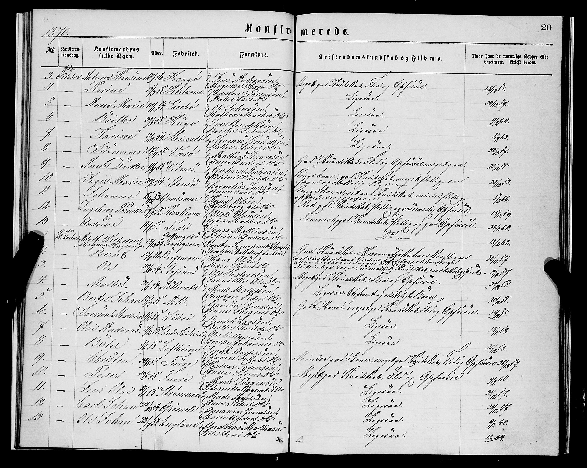 Askvoll sokneprestembete, SAB/A-79501/H/Haa/Haaa/L0013: Parish register (official) no. A 13, 1865-1878, p. 20