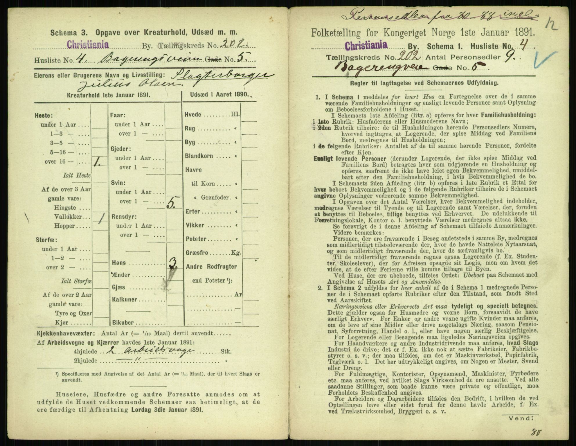 RA, 1891 census for 0301 Kristiania, 1891, p. 121474