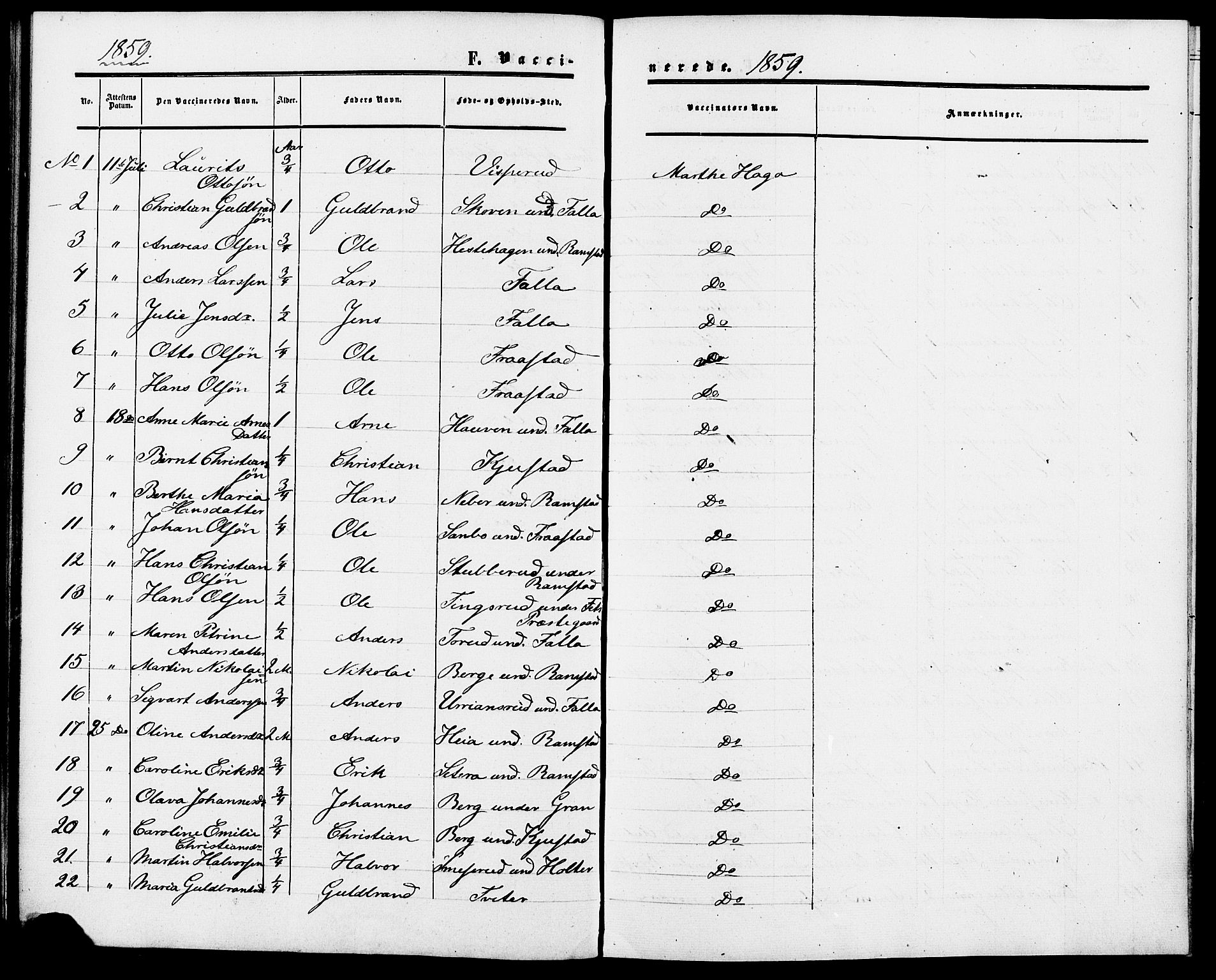 Fet prestekontor Kirkebøker, SAO/A-10370a/F/Fa/L0010a: Parish register (official) no. I 10A, 1851-1859