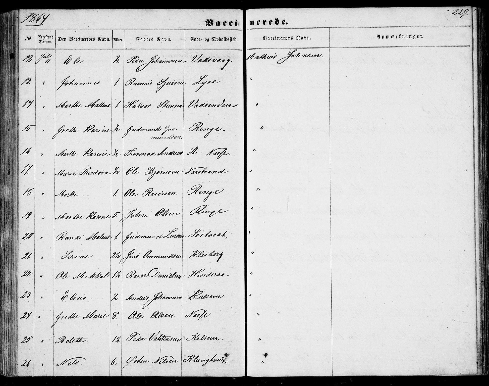 Nedstrand sokneprestkontor, AV/SAST-A-101841/01/IV: Parish register (official) no. A 9, 1861-1876, p. 229