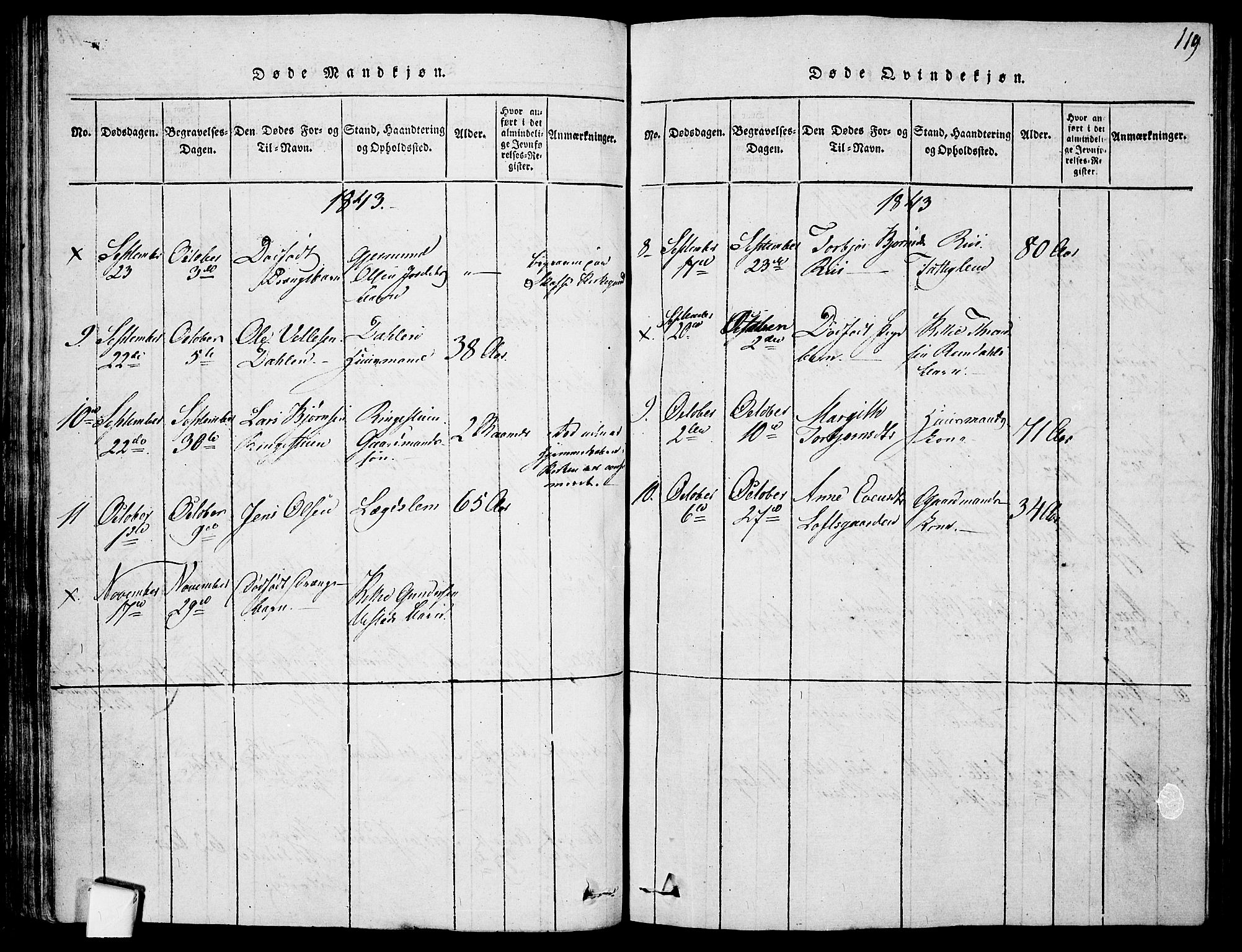 Mo kirkebøker, SAKO/A-286/F/Fa/L0004: Parish register (official) no. I 4, 1814-1844, p. 119